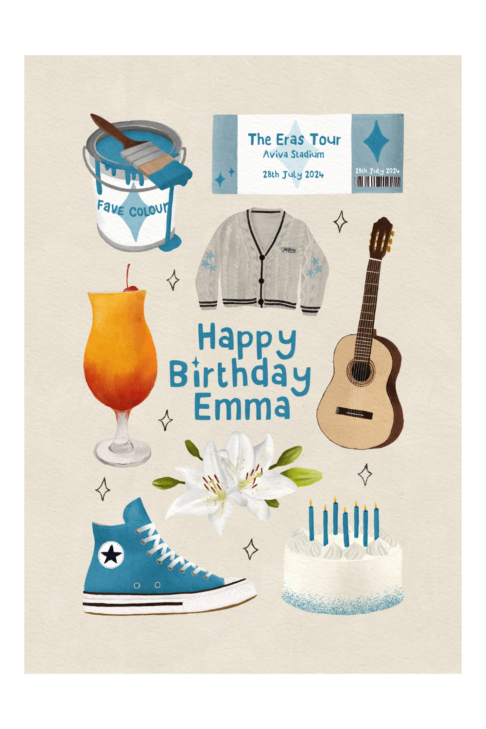 Birthday Gift Favourite things print