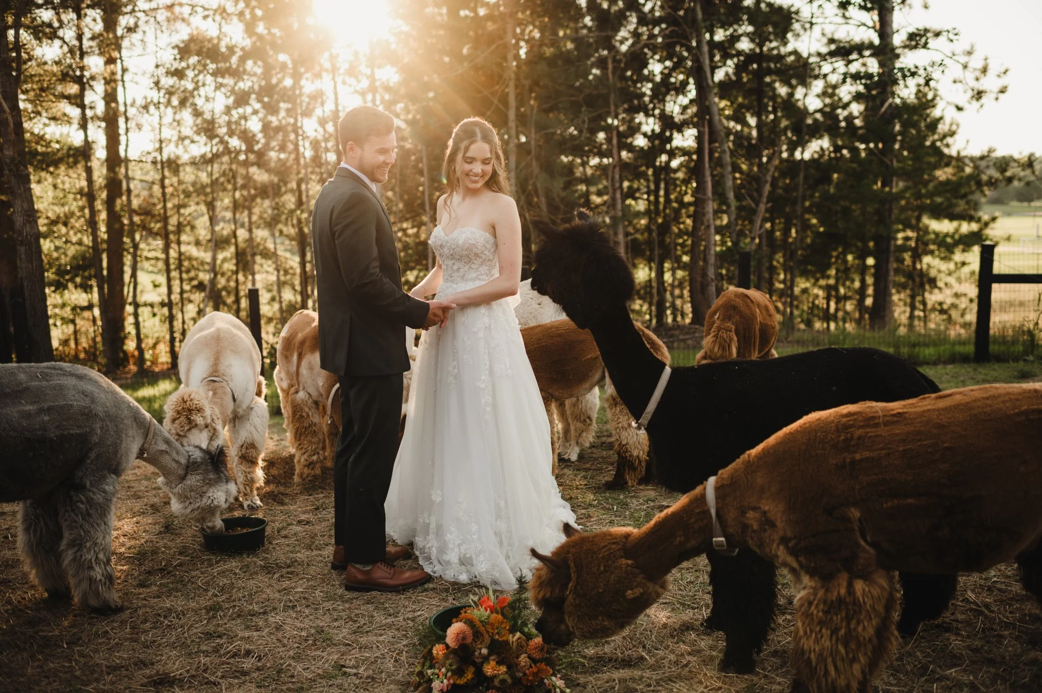 Farm wedding in Wisconsin - small wedding - bride and groom