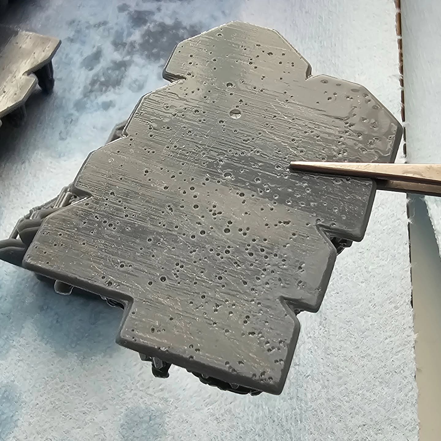 Still dialing in the new resin on the printer. The bed is level, as I'm not getting failures across any one area of the plate consistently. However, I'm noticing that my failures all have areas like shown in the first Pic. The raft is getting wierd b
