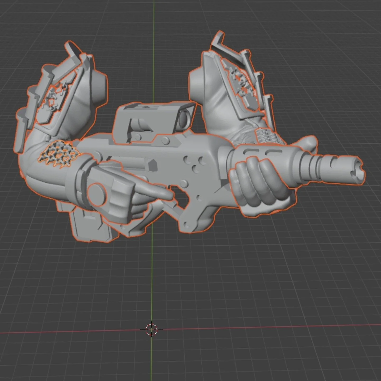 This is my first go at digital kitbashing and re-posing using Anvil Industry digital bits. I want cyberpunk infantry armored in recognizably Japanese armor. I have a lot of work to do, but for a first attempt and proof of concept, I'll take it! 
.
.
