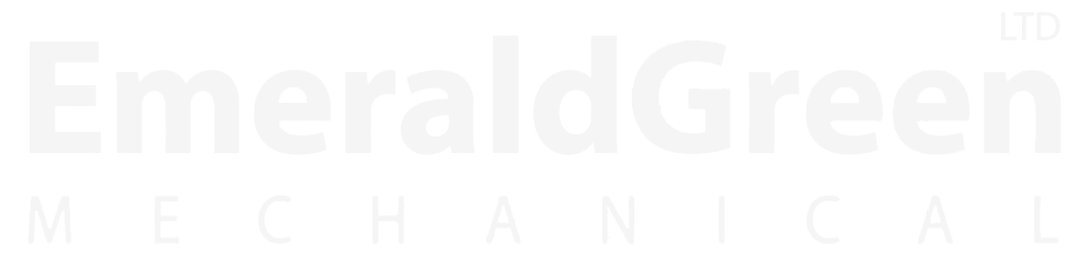 Logo of Emerald Green Mechanical, featuring the company name in bold white text on a black background.