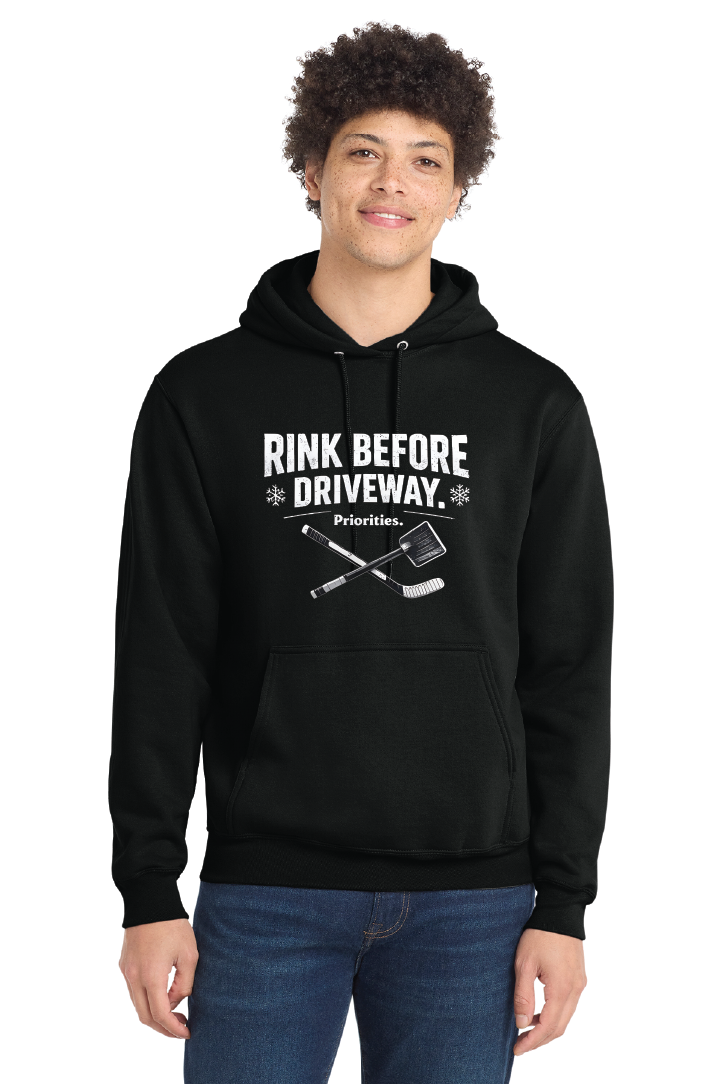 Rink Over Driveway Hoodie: Outdoor Rink Crew