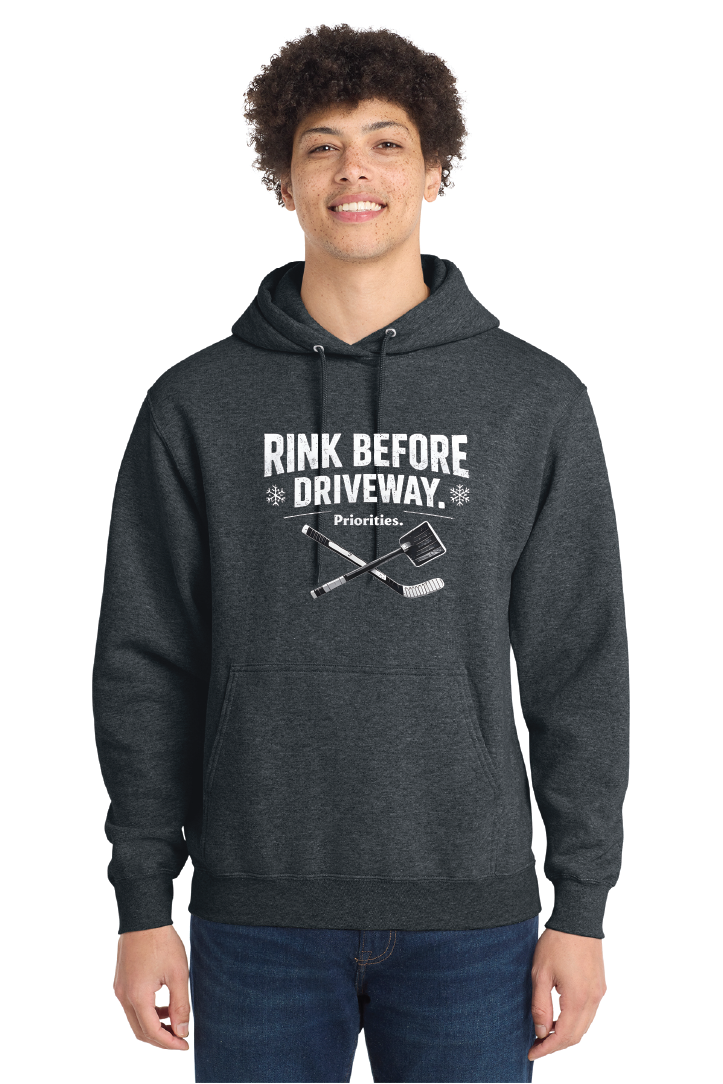 Rink Over Driveway Hoodie: Outdoor Rink Crew