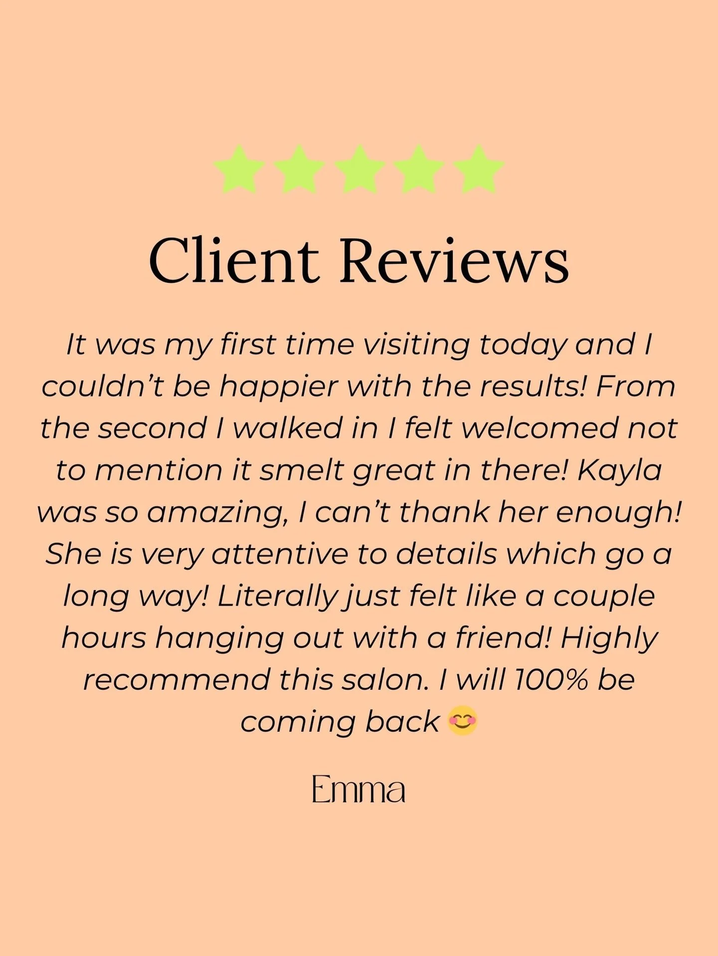 your ⭐️⭐️⭐️⭐️⭐️ reviews mean the world to us 🫶🏻