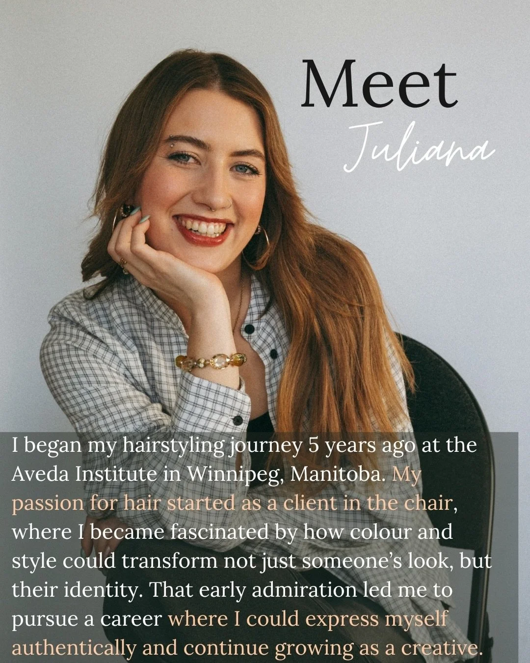 Meet Juliana 🤍

We&rsquo;re so excited to have her joining our team starting May 11.

Juliana brings a thoughtful, creative approach to hair, with a love for colour transformations and alternative, layered haircuts. She looooves a bold change if you