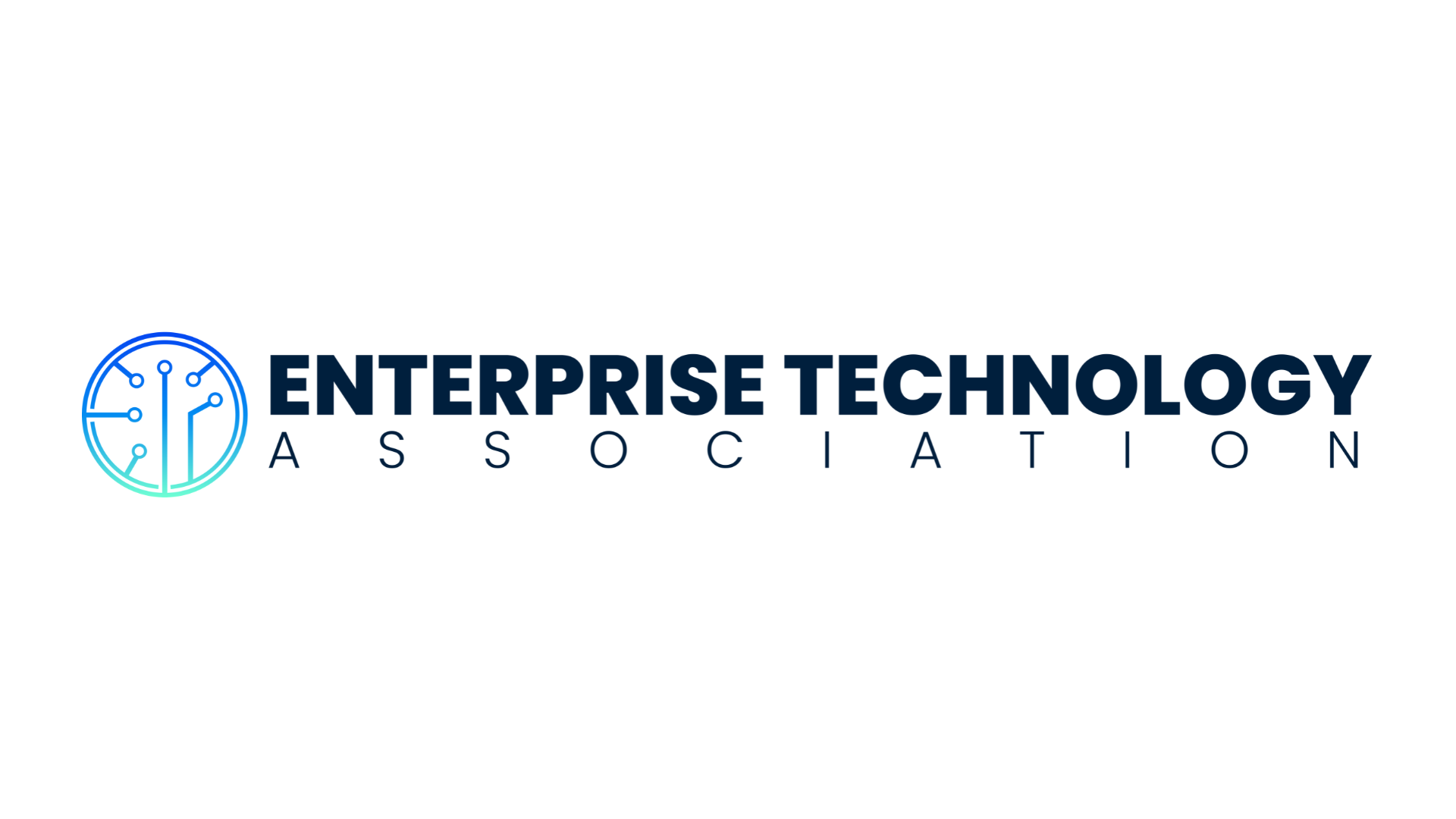 Logo of the Enterprise Technology Association featuring a stylized circuit board icon in blue and green with the organization name in bold dark blue and light blue text.