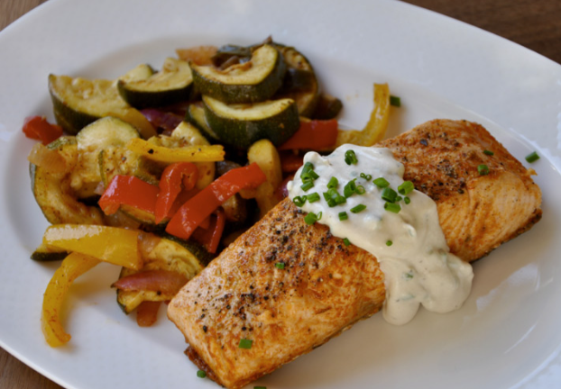Chili-Roasted Salmon and Veggies