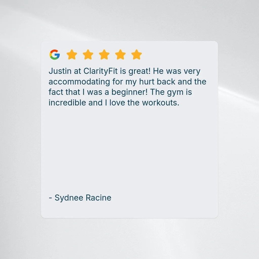 Thank you so much for this awesome review! Share your ClarityFit experience, by leaving a review on Google! #ClarityFit #GoogleReview #DoItForYou #BoiseGyms #TreasureValleyIdaho