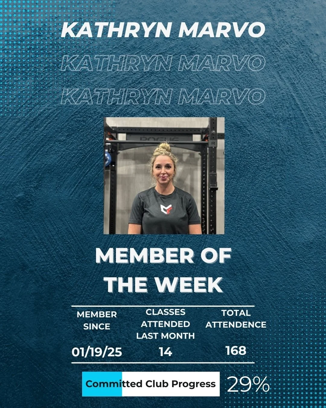 Member of the Week: Kat 💪

Kat continues to show what consistency looks like. Since joining last January she&rsquo;s stacked up 168 total classes, including 14 last month alone, earning her a spot in February's Committed Club.

She&rsquo;s already 2