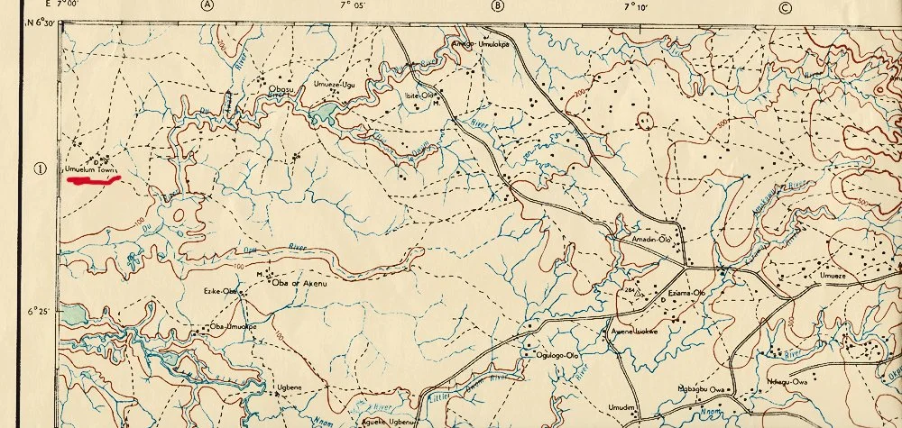 1962 Umuelum Map by Richard & Helen Henderson.