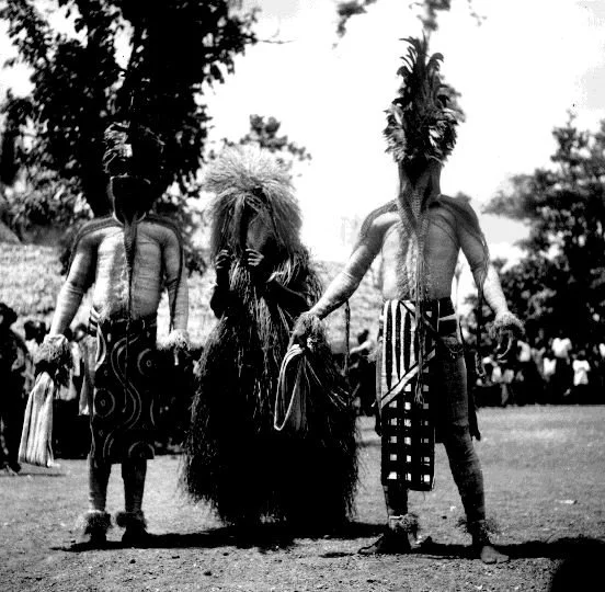 Two Ofogu masks, Boys initiation, Etiti Ama. 📸: G. I. Jones.