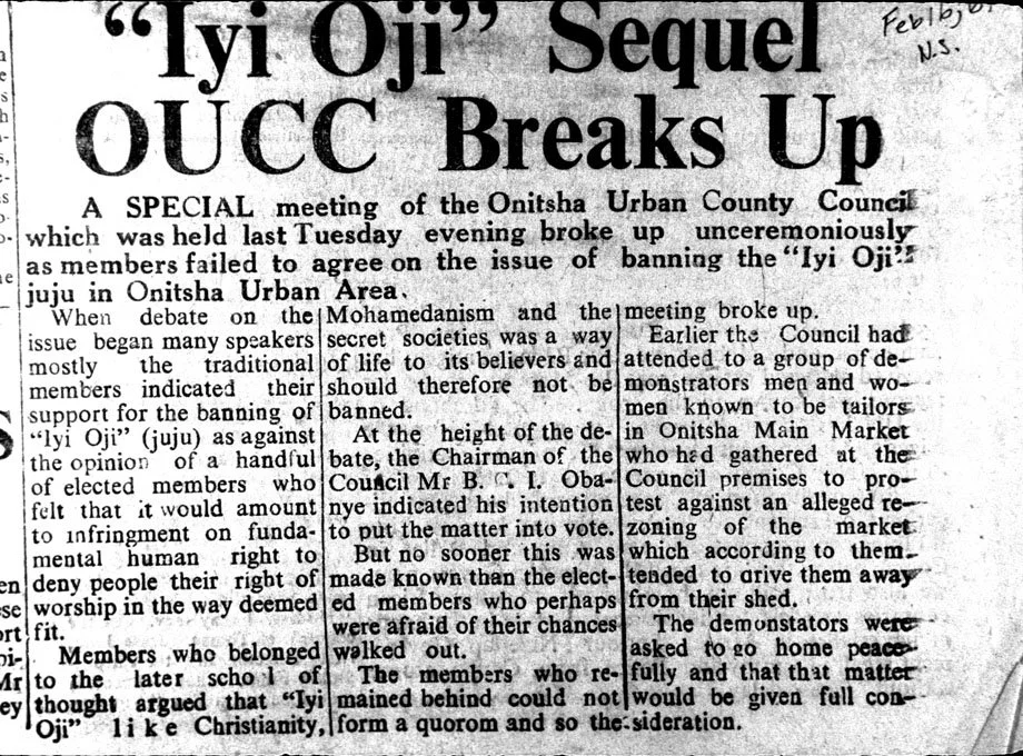February 16, 1961 announcement-iyioji-oucc.