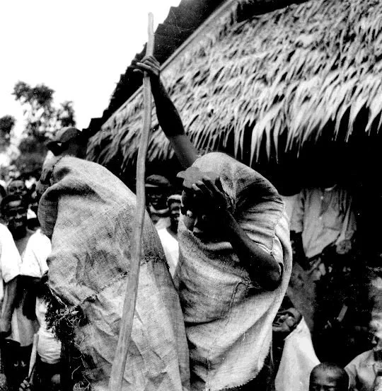 Two masks Ngbagba Ikoro, Abiriba. 📸: G. I. Jones.