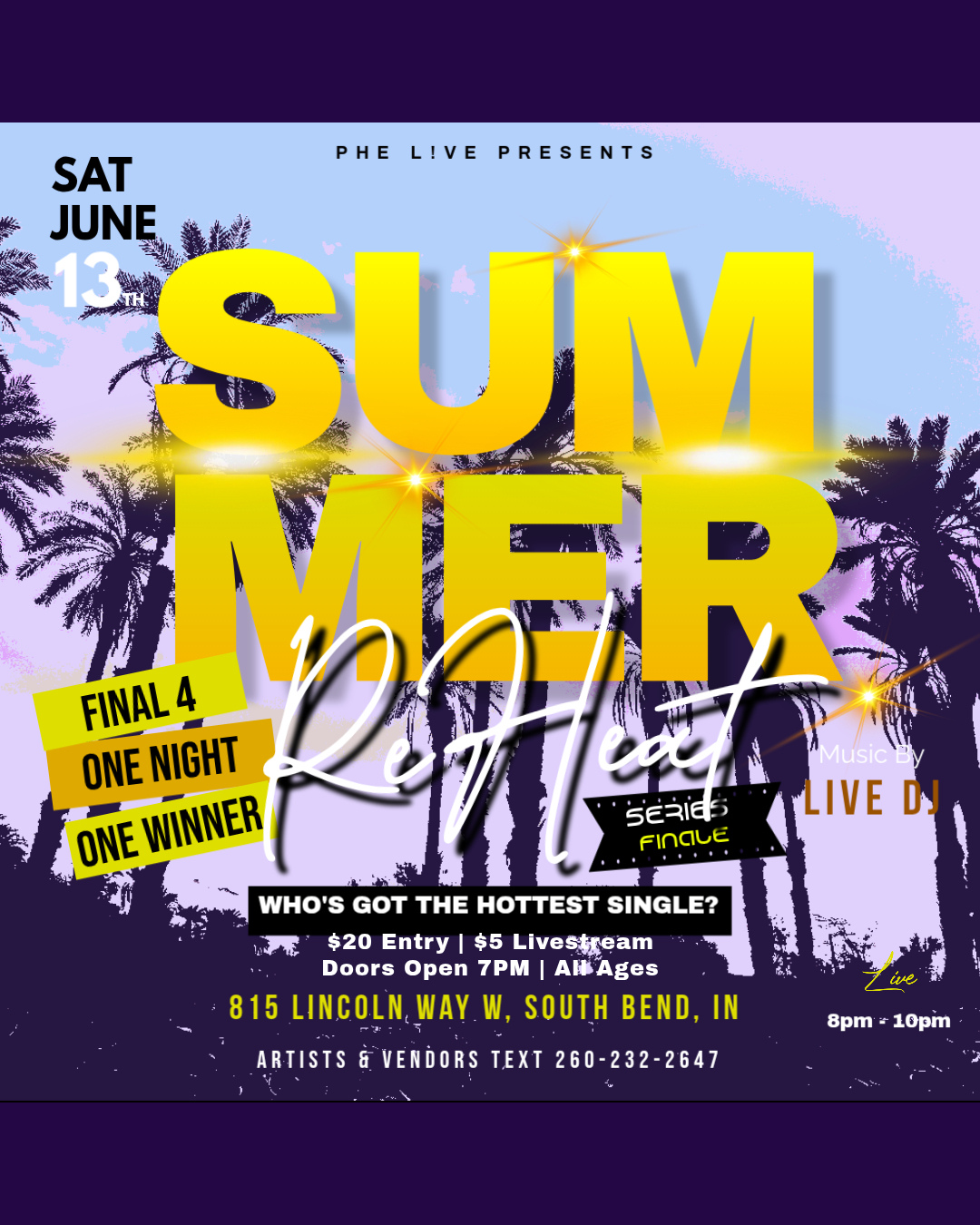 Get ready to turn up the heat! The Summer Reheat Series Finale is THE open mic showcase you don't want to miss. 