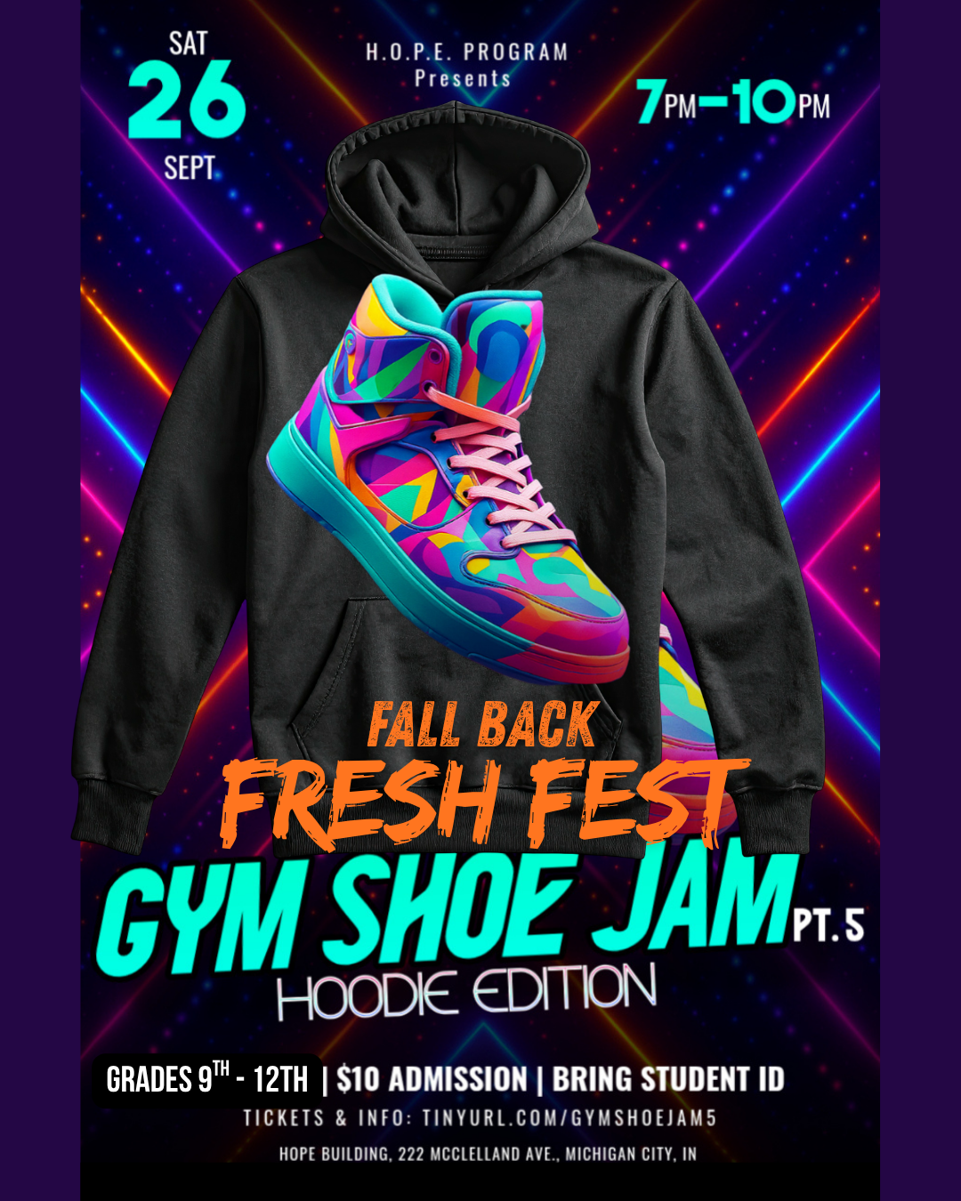 Fall is back and we getting fresh! Put on your favorite hoodie and gym shoes and pull up to the party!