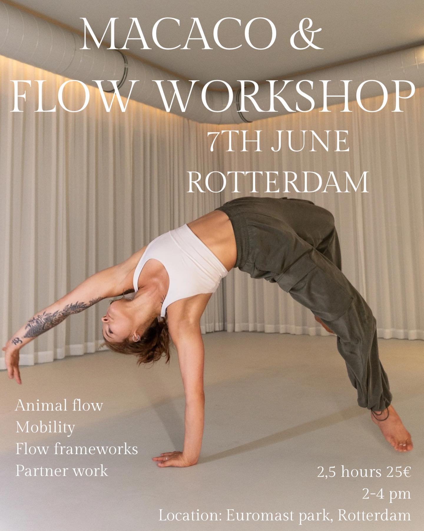 Come crawl, roll, and play with me! 2.5 hours movement exploration blending animal flow, drills for your macaco practice, improvisation frameworks, and partnerwork. After that we can stay for a jam and chill in the park!

All levels welcome! 

Regist