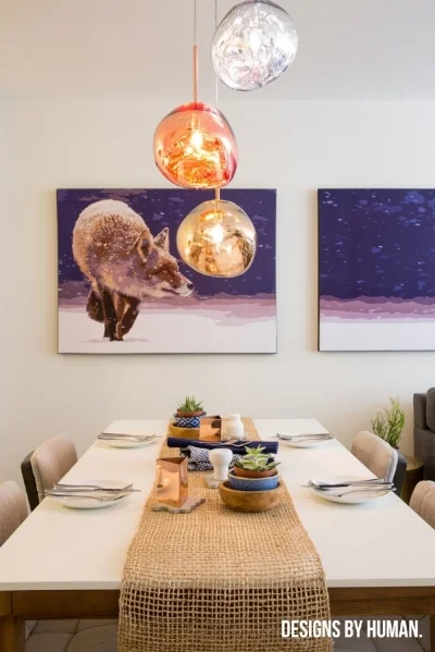 A recent Designs By Human project, featuring the Tom Dixon Melt Pendants.