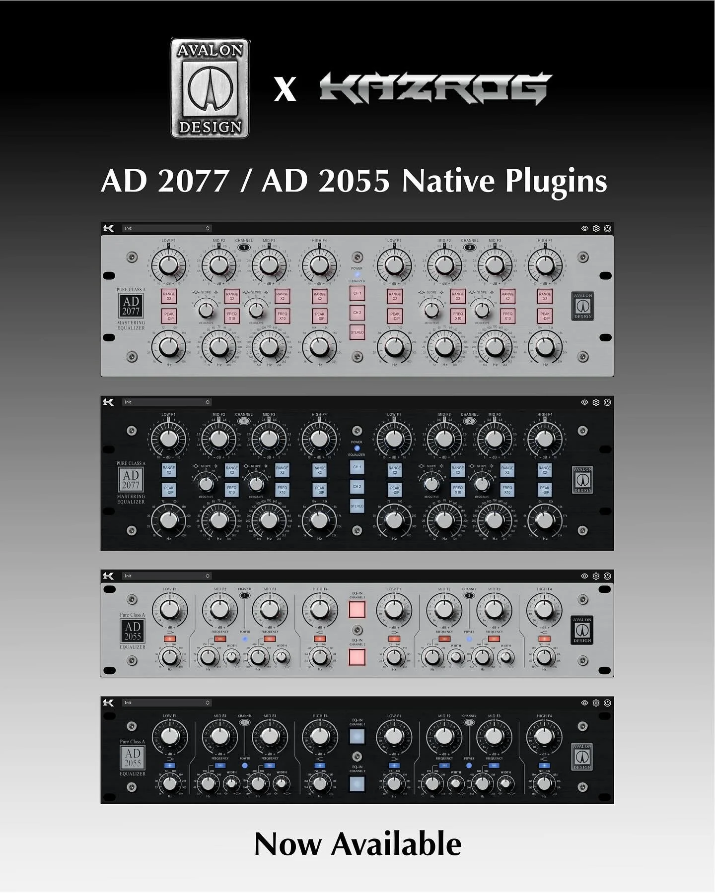 We are excited to announce the Avalon AD 2077 / AD 2055 x @kazrog Native EQ Bundle is now available on kazrog.com ! ⚡️