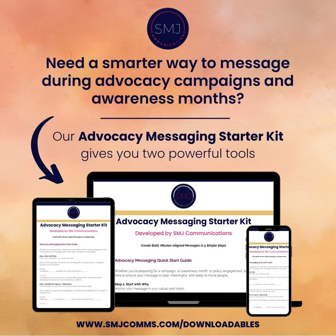 Planning advocacy or awareness content this fall?

Get our Advocacy Messaging Starter Kit! It includes:
-A Quick Start Guide to clarify your message
-A Checklist to make sure it resonates, aligns, and drives action

Use it to plan for your upcoming c