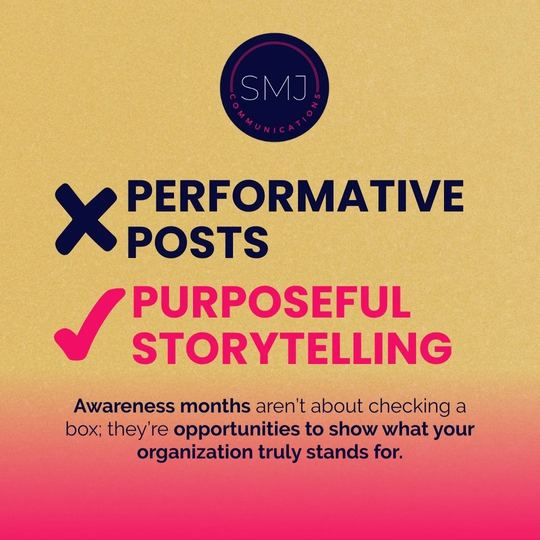 ❌ Performative posts
✅ Purposeful storytelling

Awareness months aren&rsquo;t about checking a box; they&rsquo;re opportunities to show what your organization truly stands for.

This week on the blog, we&rsquo;re sharing 4 Ways to Make Your Awareness