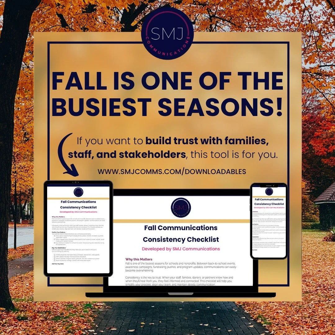 The fall rush is here. Between events, campaigns, and school-year updates, communications can feel overwhelming.

Here&rsquo;s the fix: our Fall Communications Consistency Checklist 

It&rsquo;s your simple guide to:
-Keep your team aligned
-Simplify