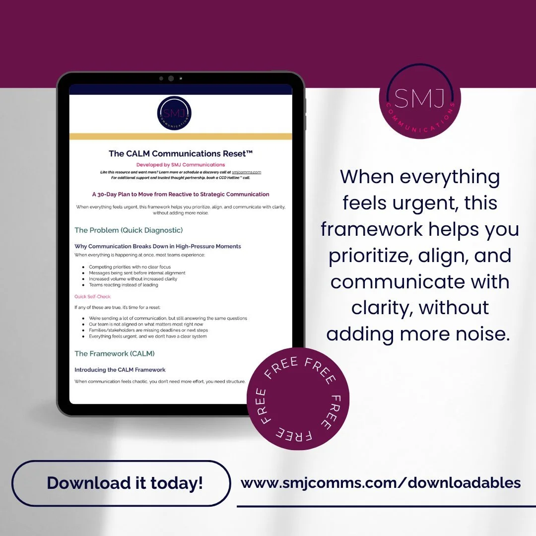 When everything feels urgent, most teams respond by communicating more.

More emails. More reminders. More updates. But more doesn&rsquo;t always create clarity.

That&rsquo;s exactly why we created the CALM Communications Reset&trade;, a simple, pra