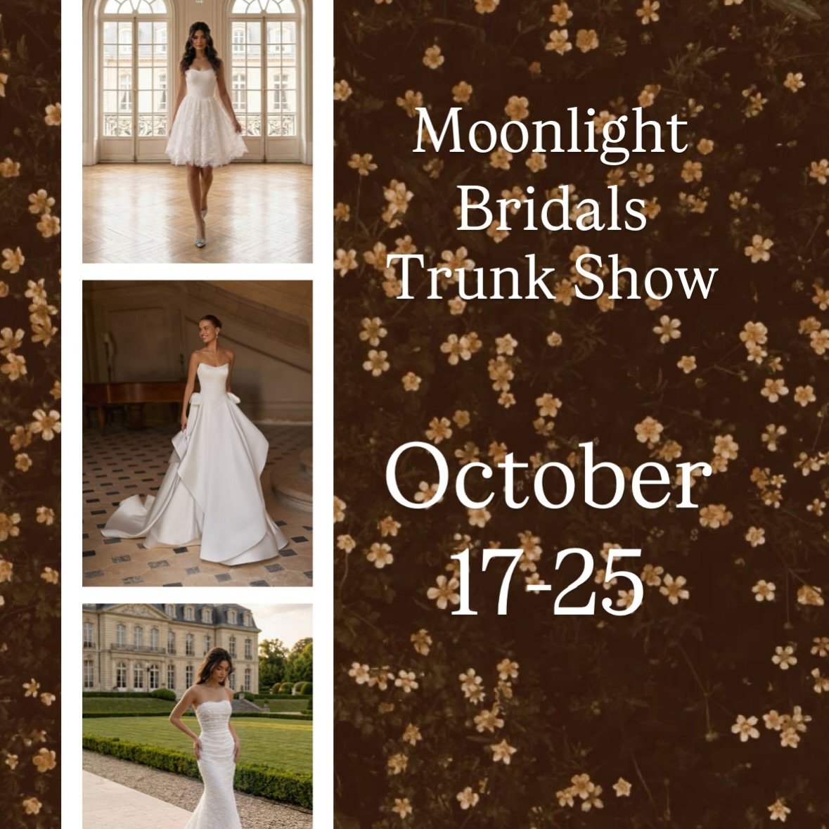 It&rsquo;s that time again 🎉

October 17-25 we will be holding a Trunk Show showcasing some new beautiful looks from @moonlightbridal (including some sweet little minis!!)

Head to our website to book an appointment 🤍

#weddinginspo #trunkshow #sea