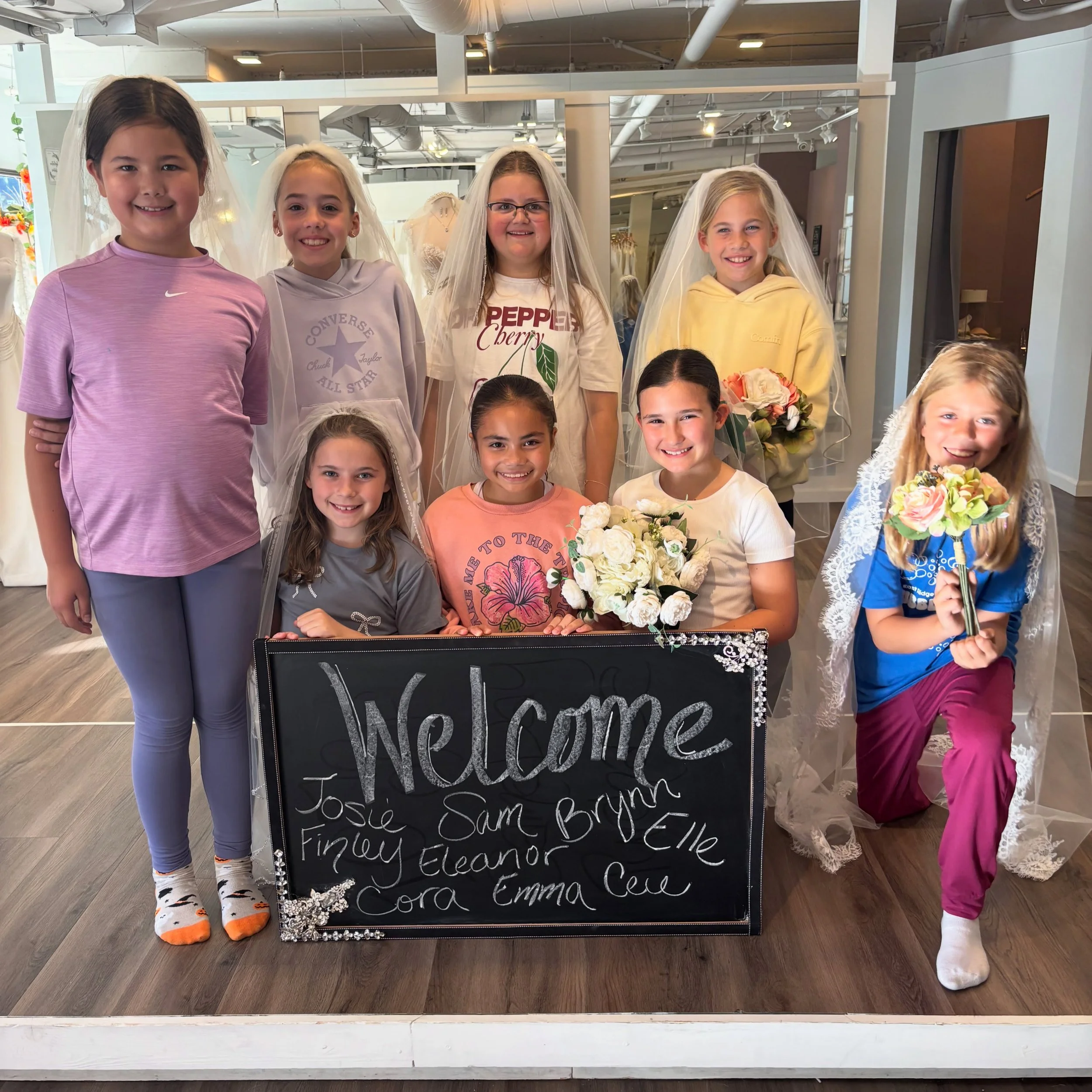We had such a blast with our Girl Scout Troop! 
They got to learn about dresses, of course
The real fun came when they got to try on veils, walk the runway and put together looks themselves! 

@staceyahlgimm @jenareed