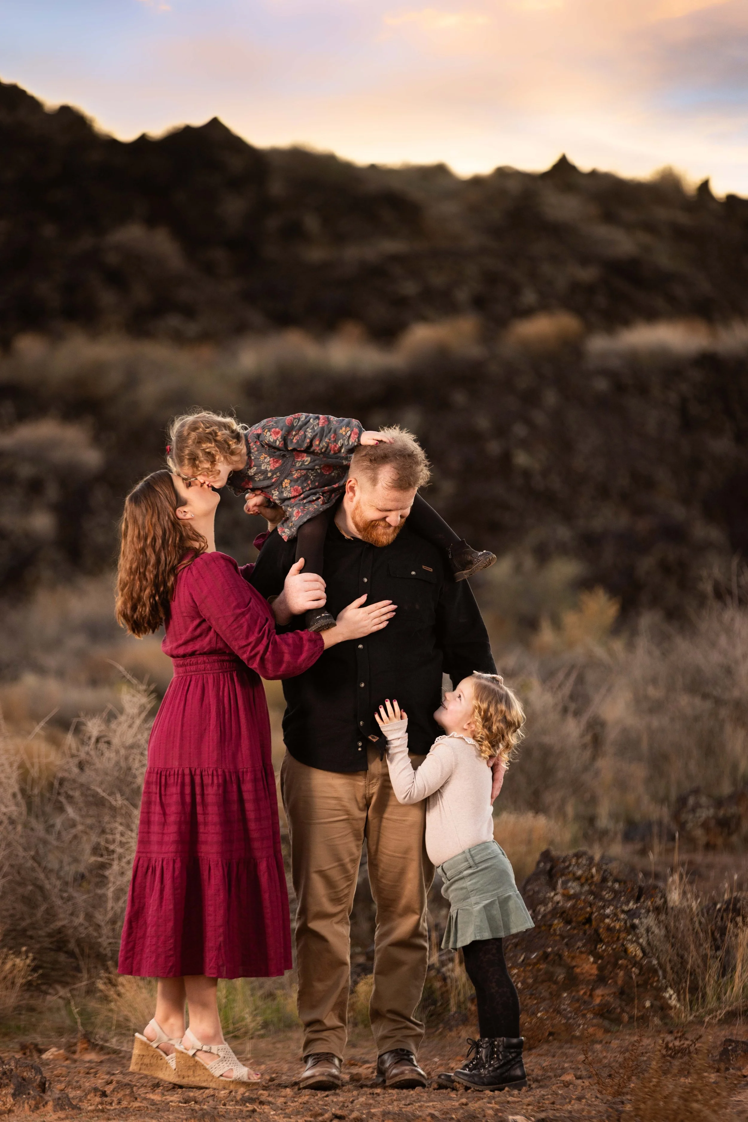Playful and fun  candid moments between family during thiere photo session in southern utah.