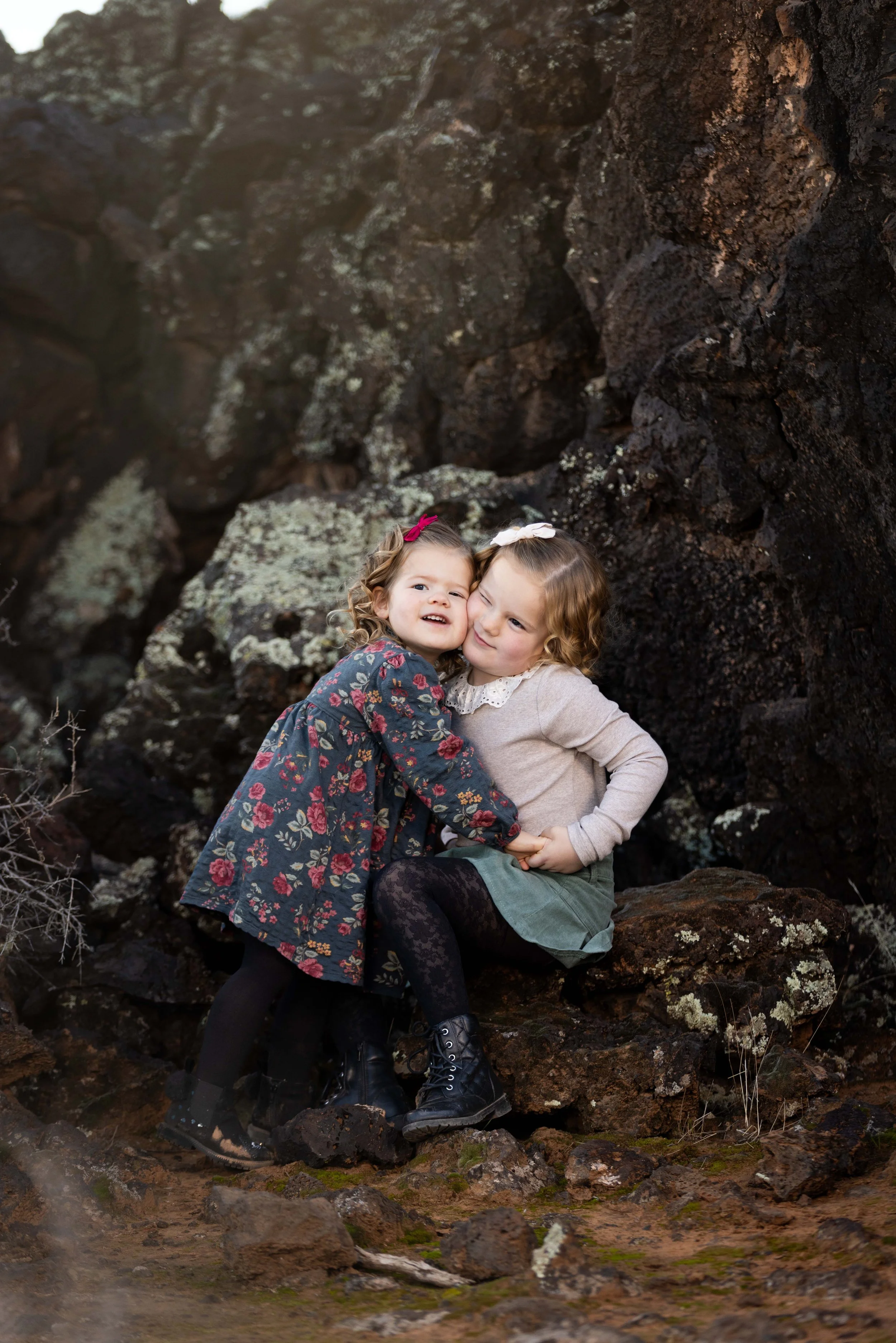 Sisters hug