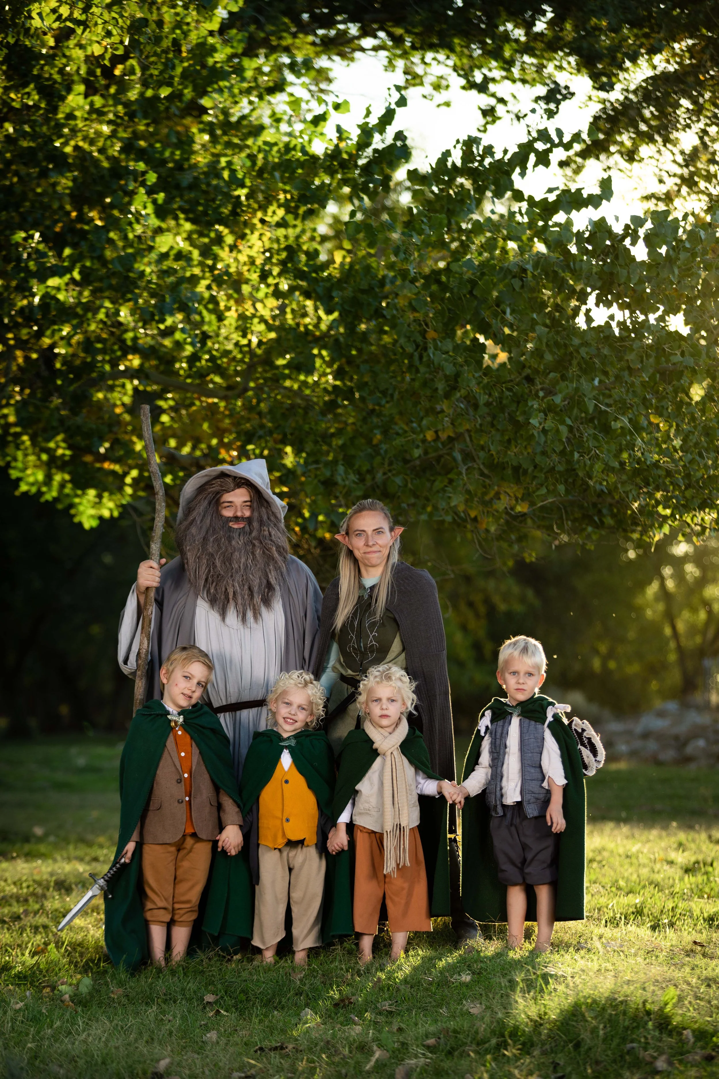 Epic Lord Of the Rings themed family photoshoot in the grassy fields of the Kirkland field in Washington Ut.
