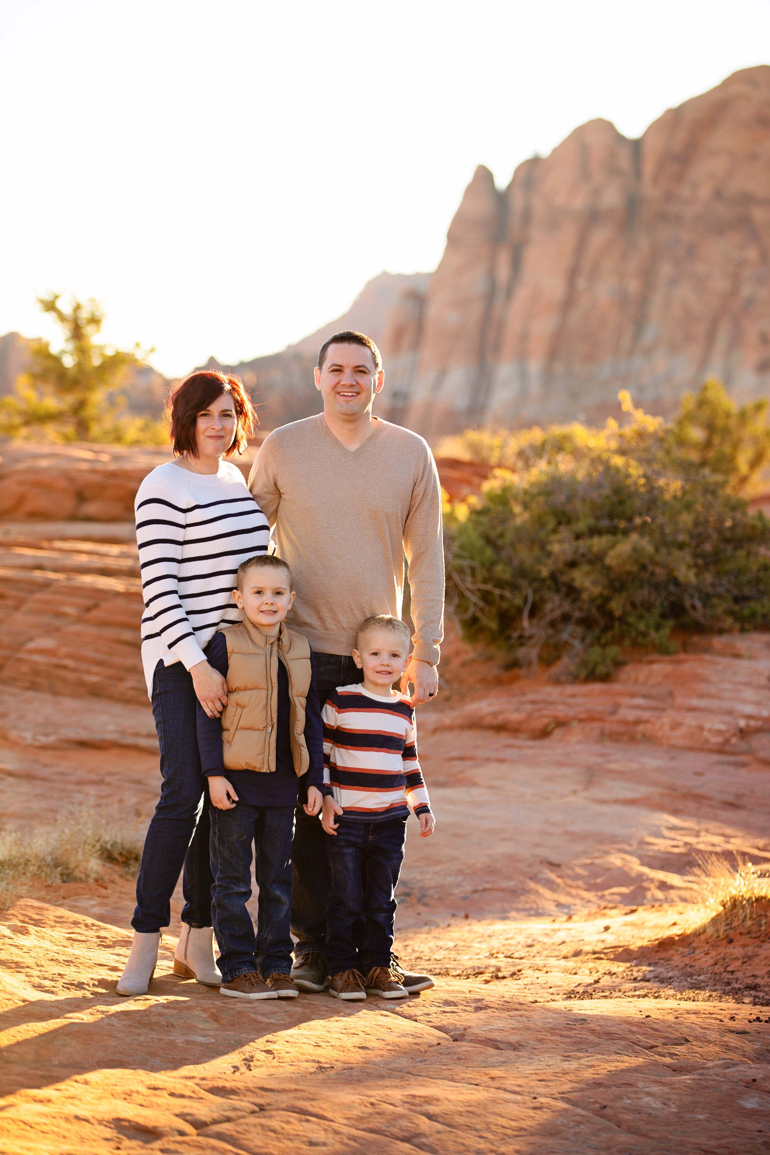 Family-photo-at-Snow-Canyon-State-Park-during-golden-hour-in-St.-George-Utah