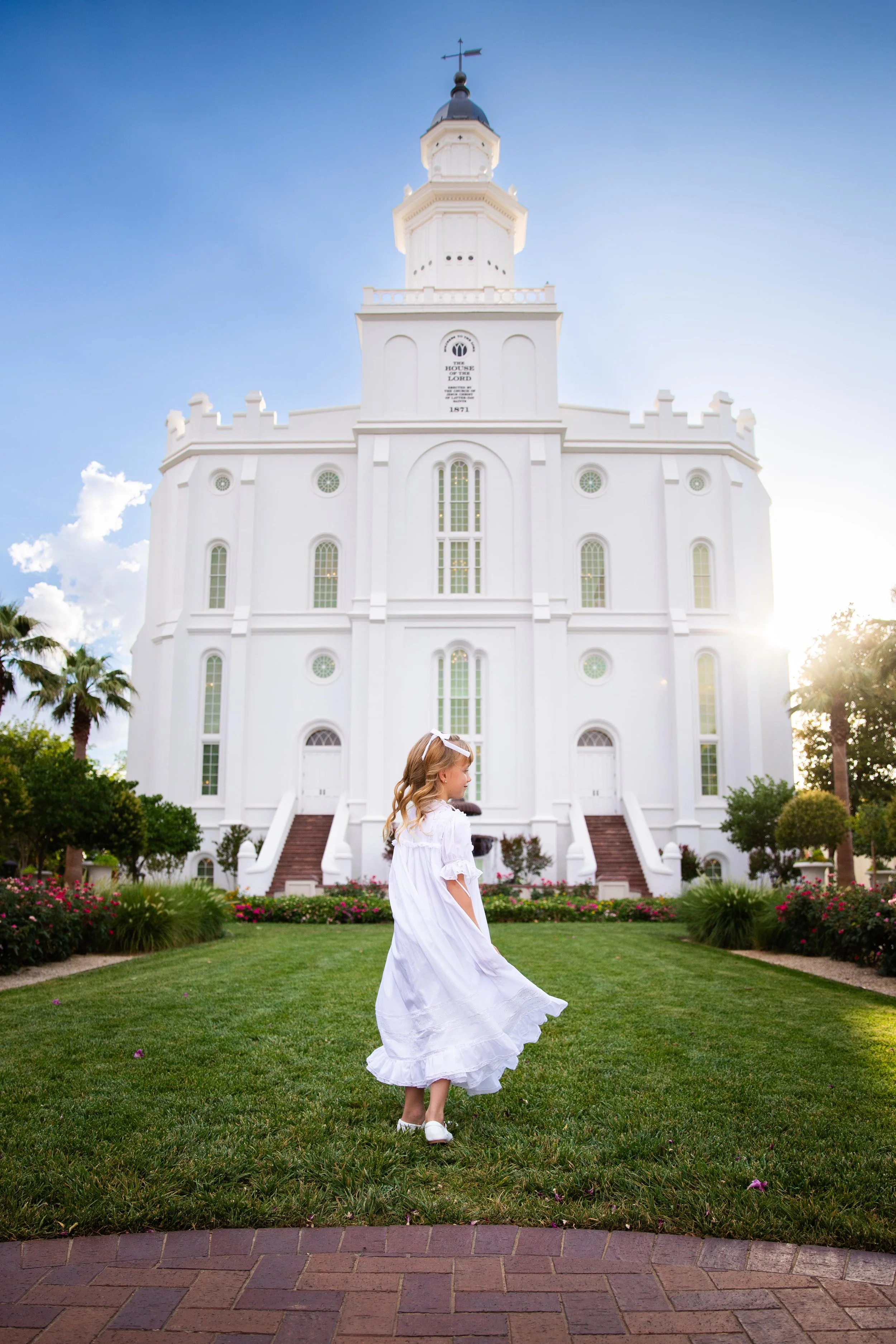Saint George Utah Temple baptism photo session