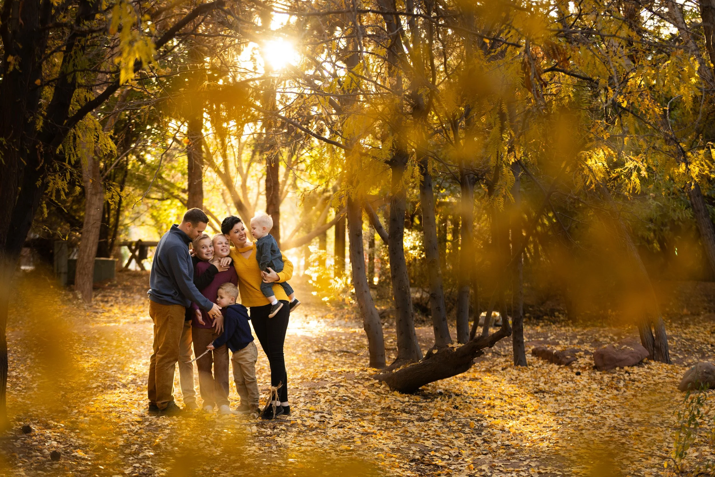Golden leaves family portraits