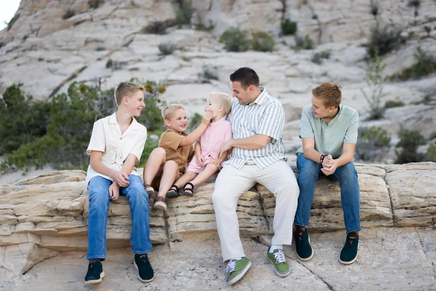 Such sweet moments between father and sons.