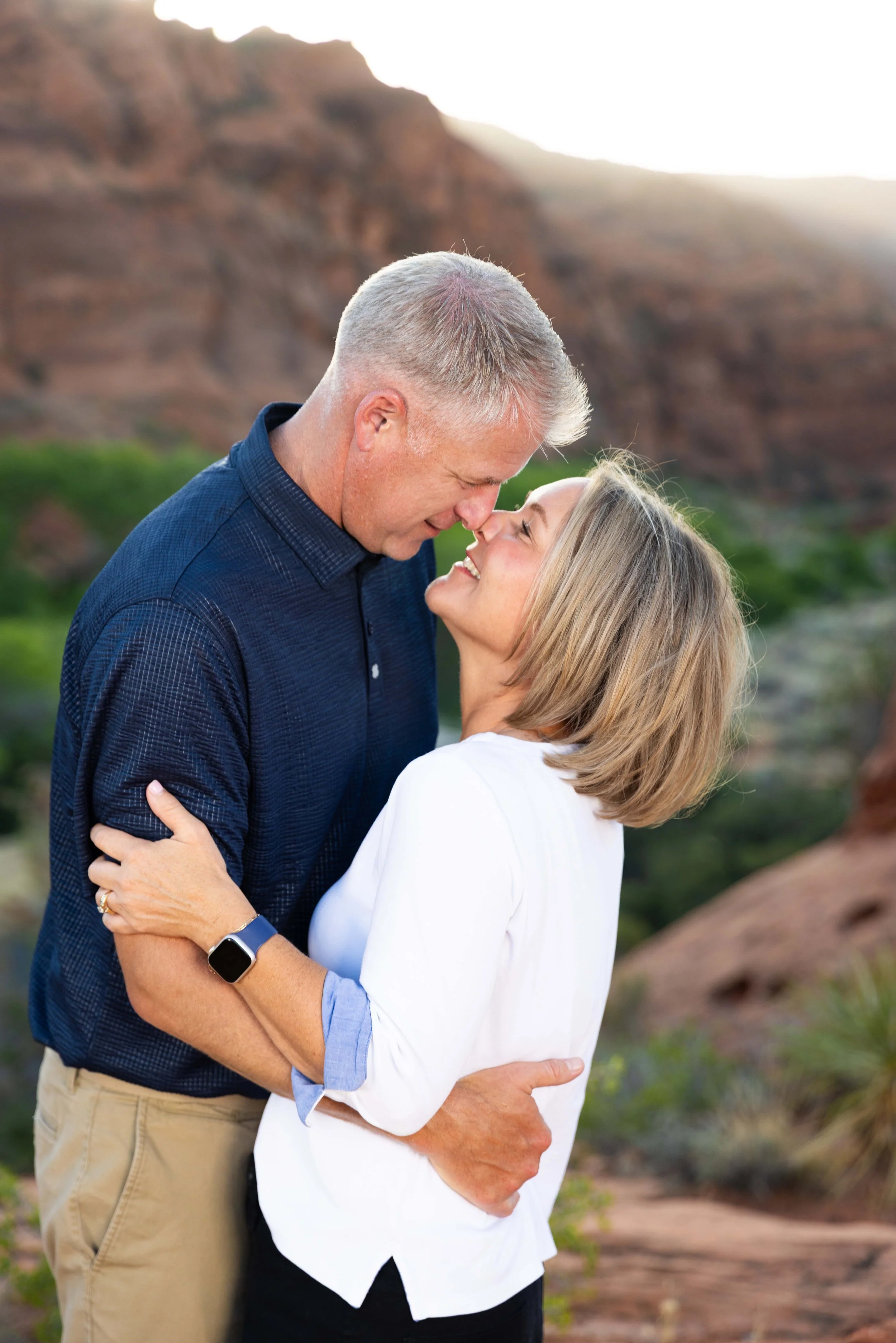 photo of Couple during extended family photos in saint George utah.