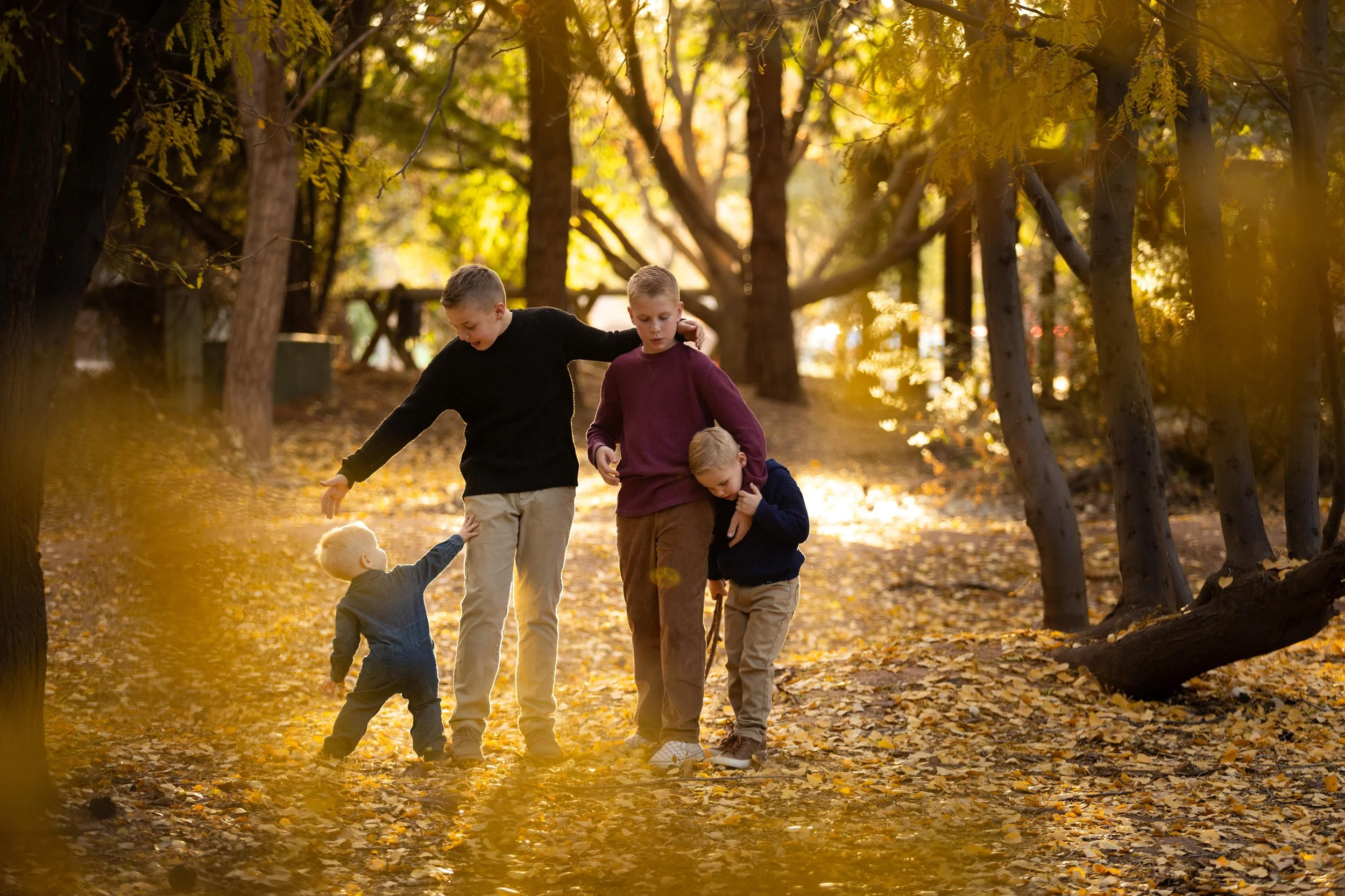 Epic family photos during fall at the tonaquaint nature center.