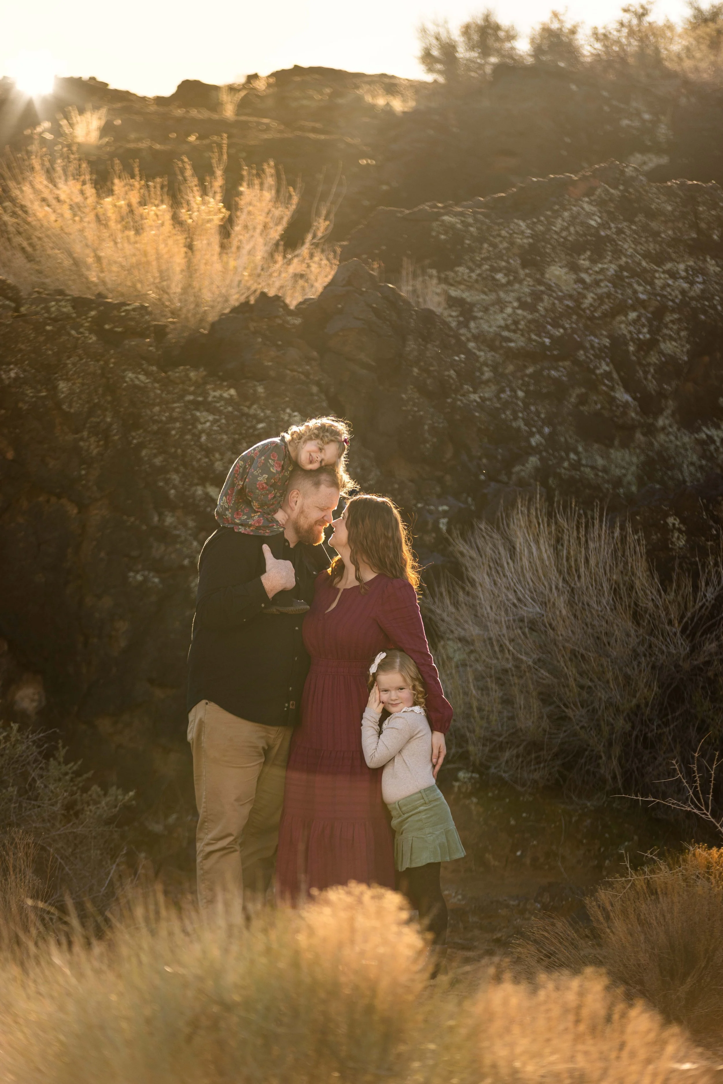 epic family photos in southern utah - lava rocks.