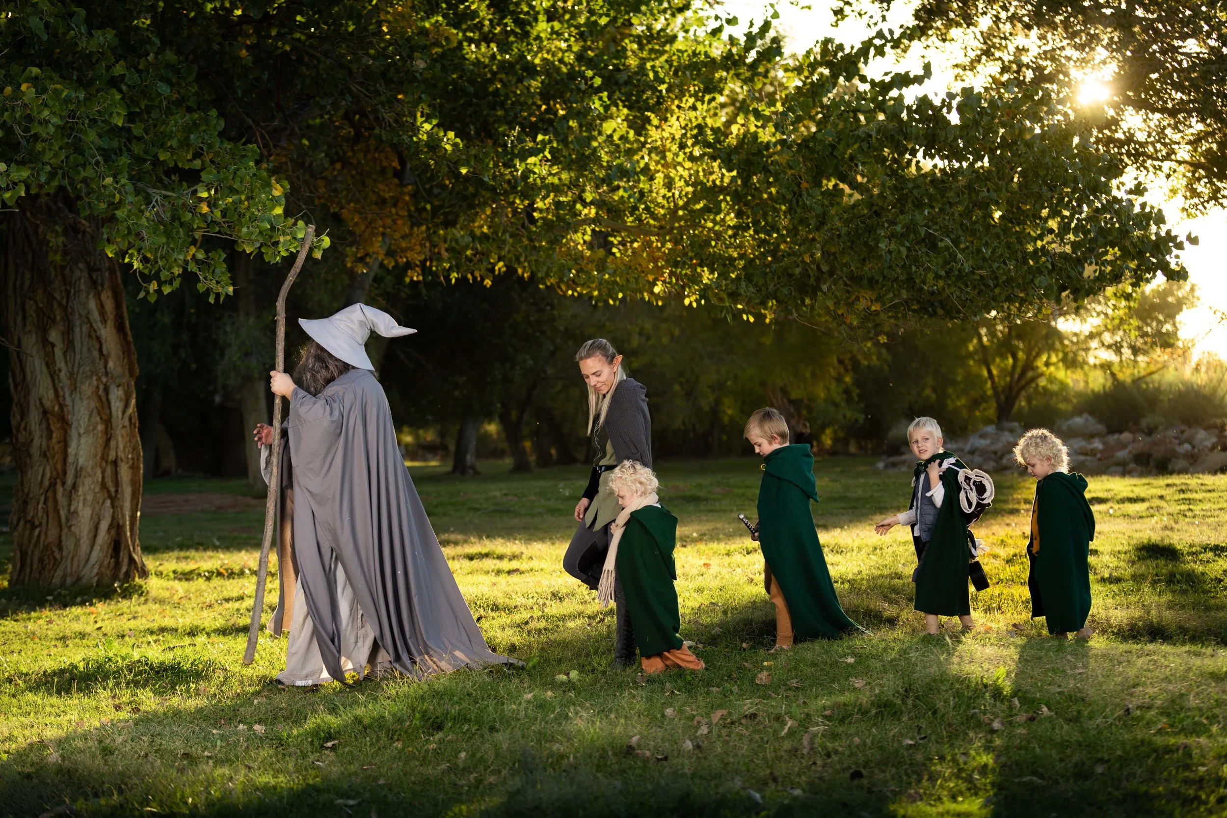 Lord of the rings themed family photos at the kirkland field in st. george.