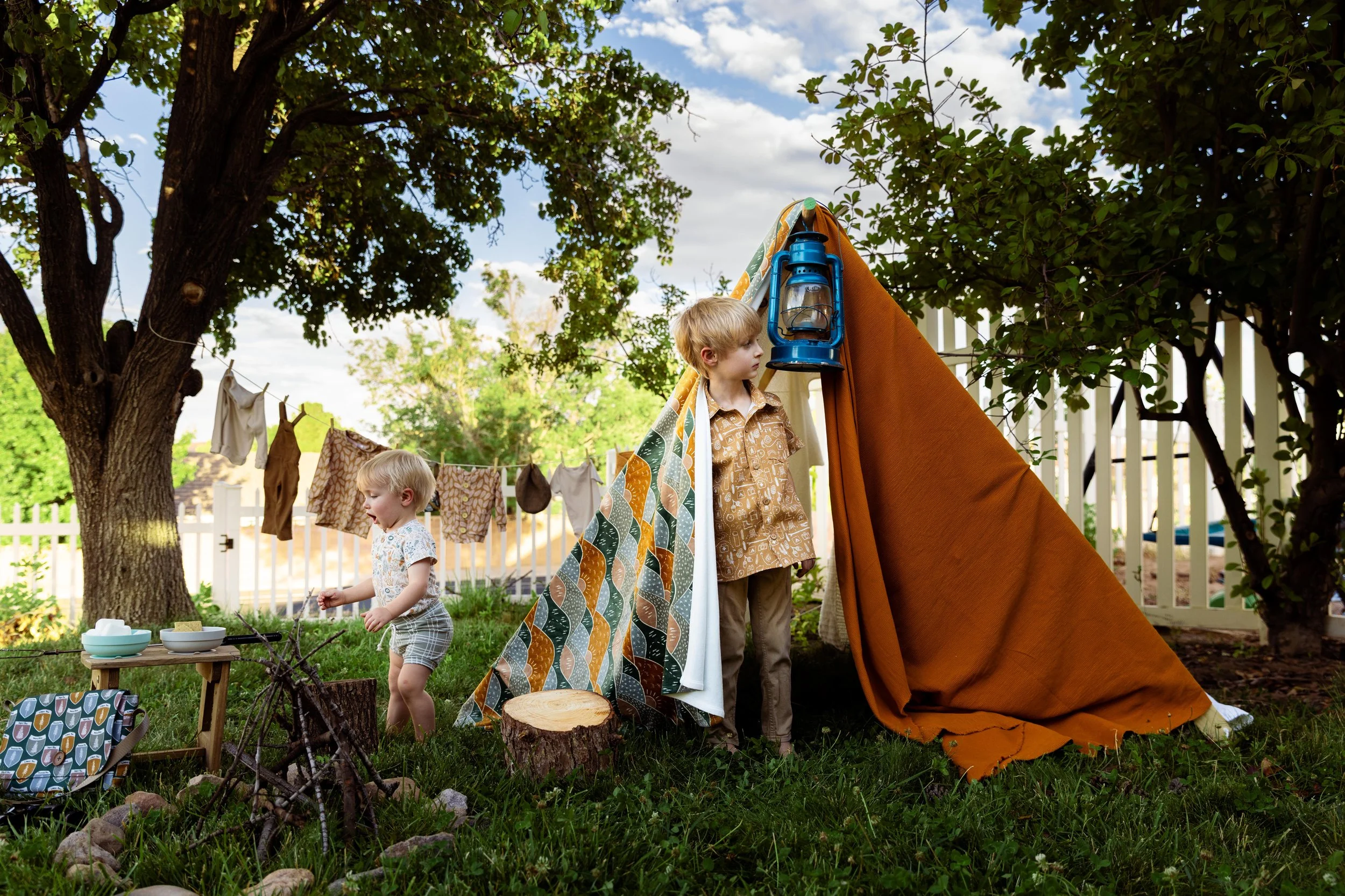 Whimsical Camping themed everyday magic Children's Portrait in Saint George Utah.
