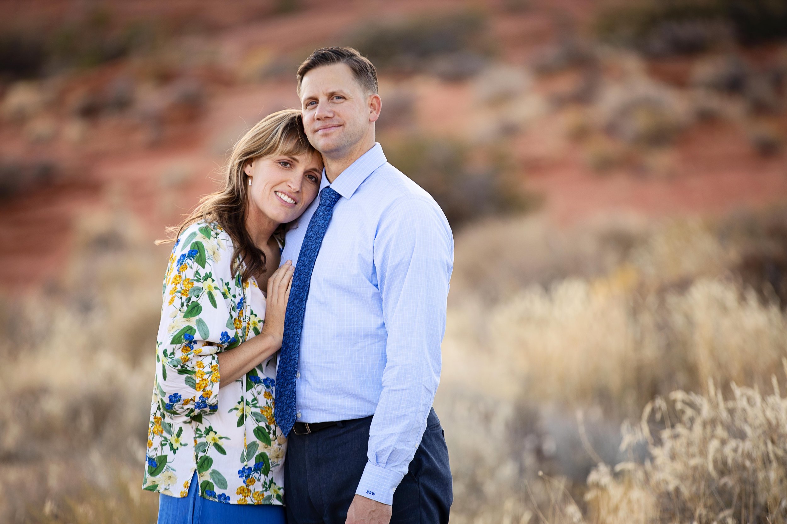 Family portraits in snow canyon.