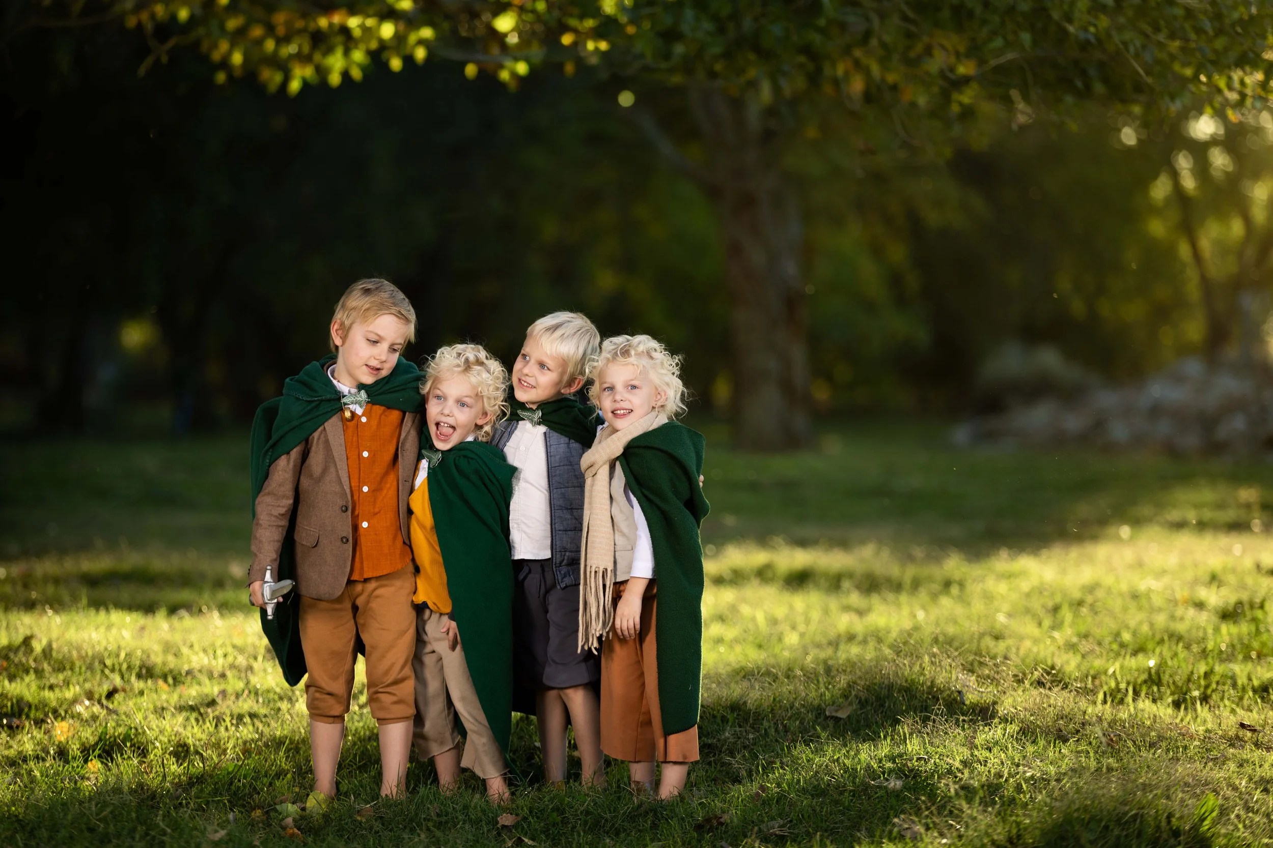 hobbit themed family photos at the Kirkland field in washington utah