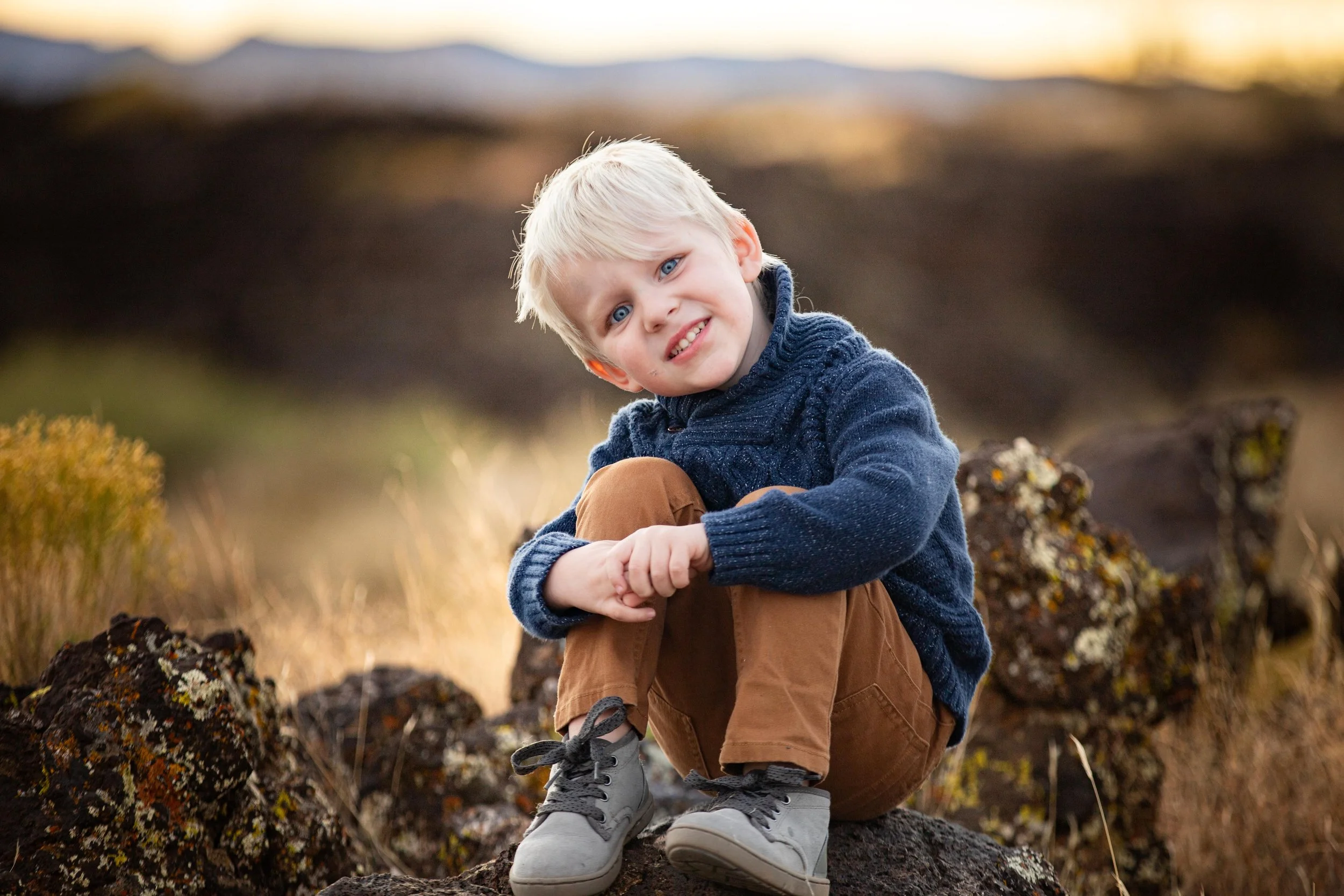 Child portraits in the desert during Fall, Saint George Utah