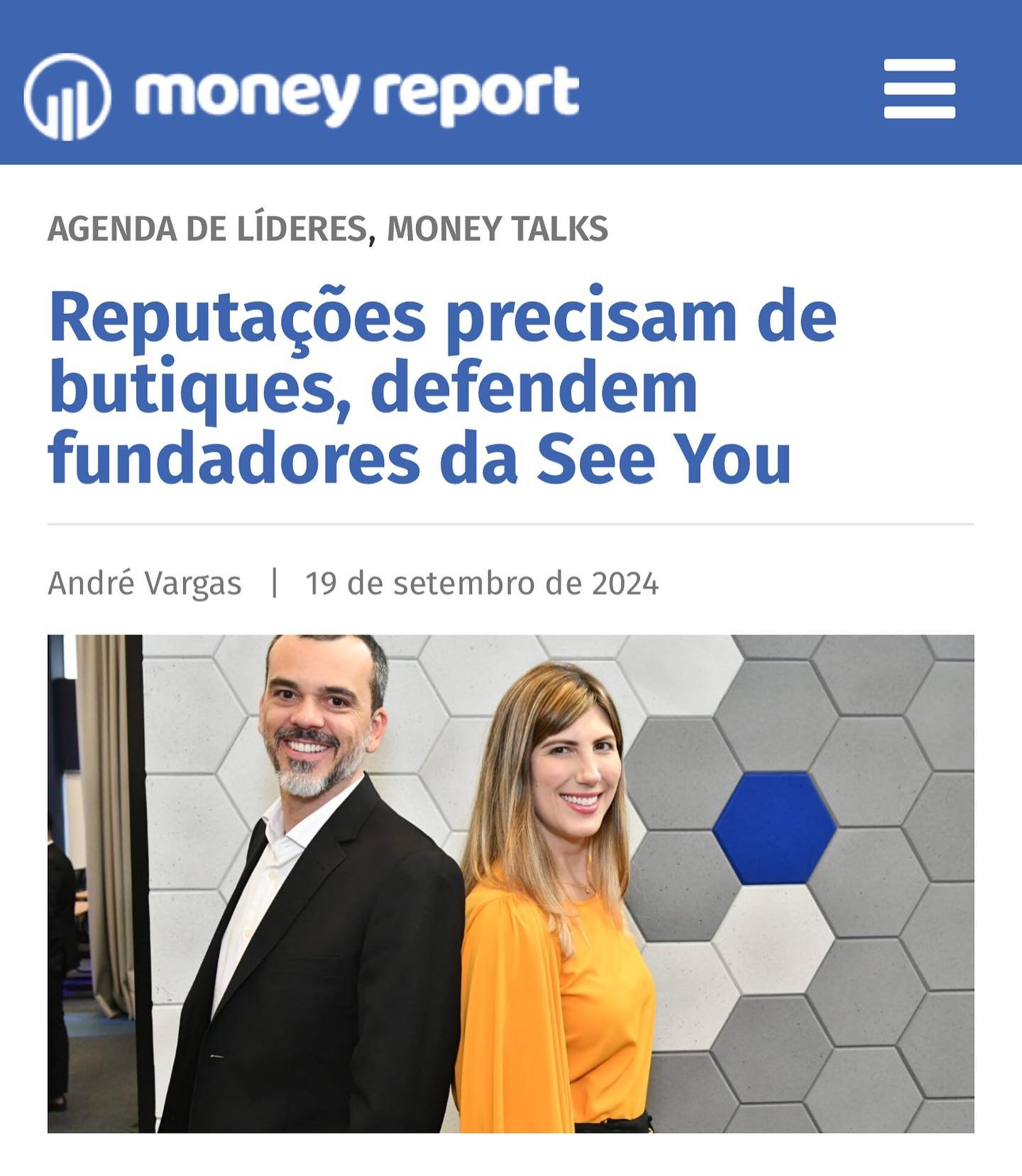 Que prazer, @moneyreportoficial !
Link nos stories para a entrevista no YouTube.