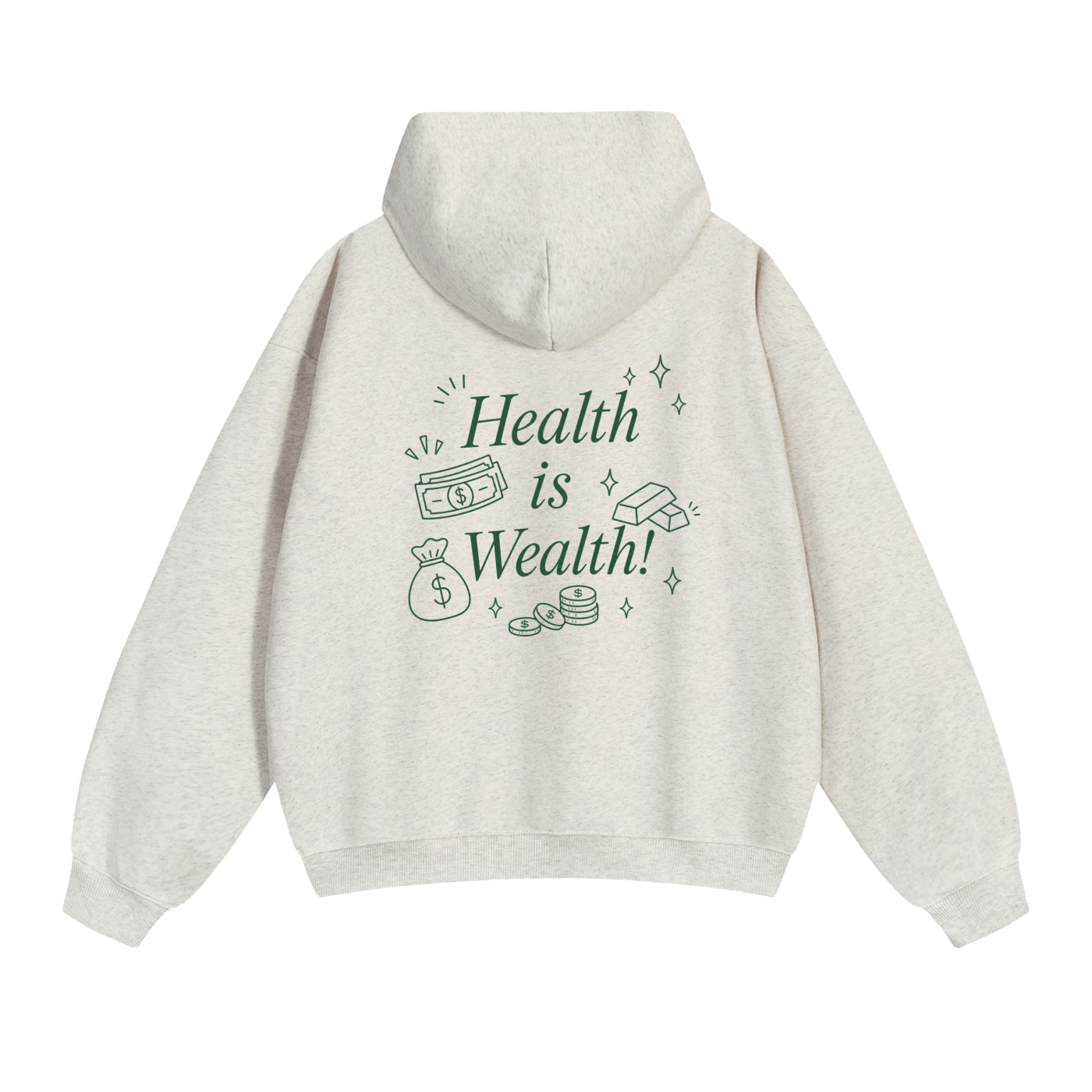 Health is Wealth Cozy Fleece Hoodie