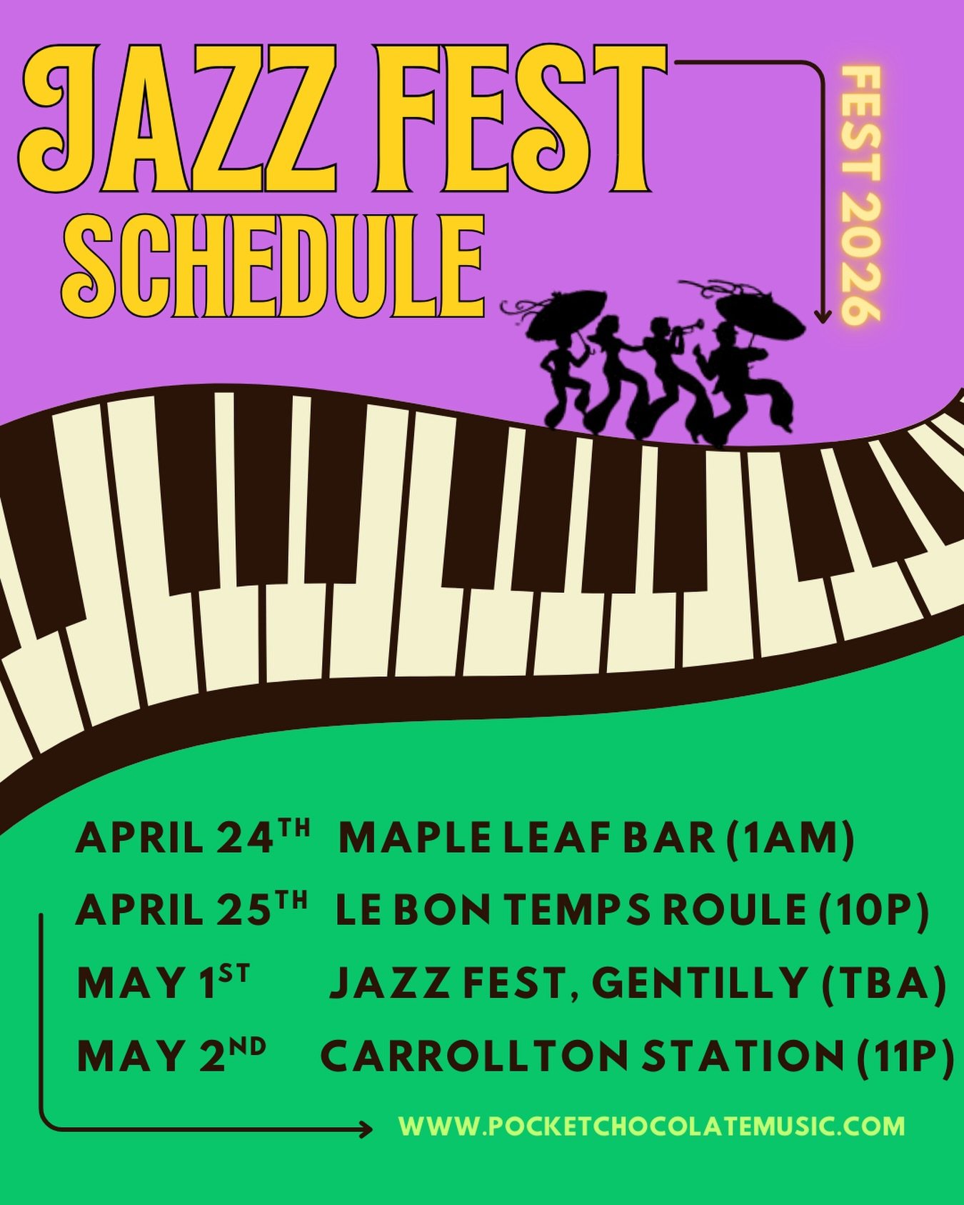 Festin&rsquo; in style this year!🕺🏻🌝
.
.
.
.
.
.
#neworleans #jazzfest #pocketchocolate #spring #lebontempsroule