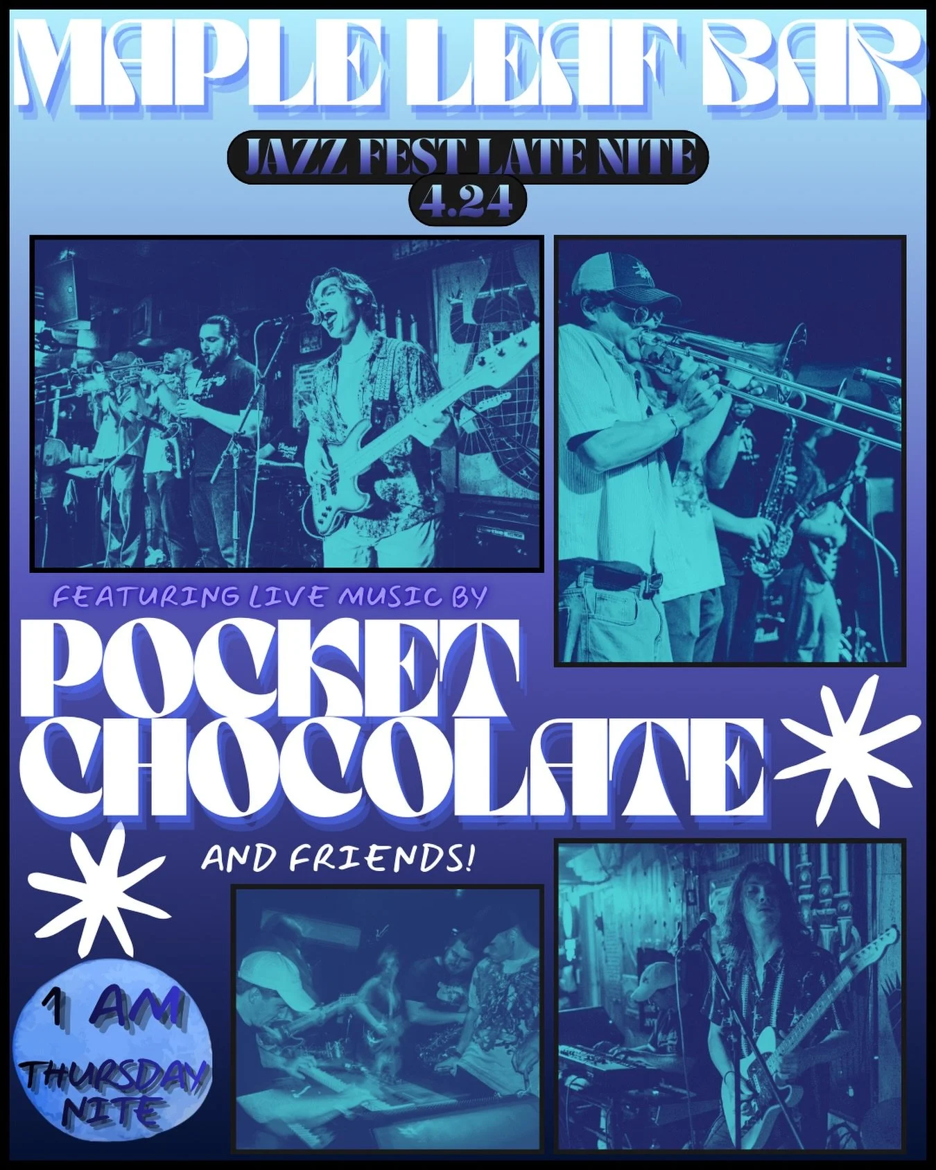 Late night festin&rsquo; in style on the first night of @jazzfest at our favorite place @mapleleafnola 

Come have fun with us to celebrate festival season and @dton_rouge bday brah! Special guests will be present and set starts at 1am (Friday mornin