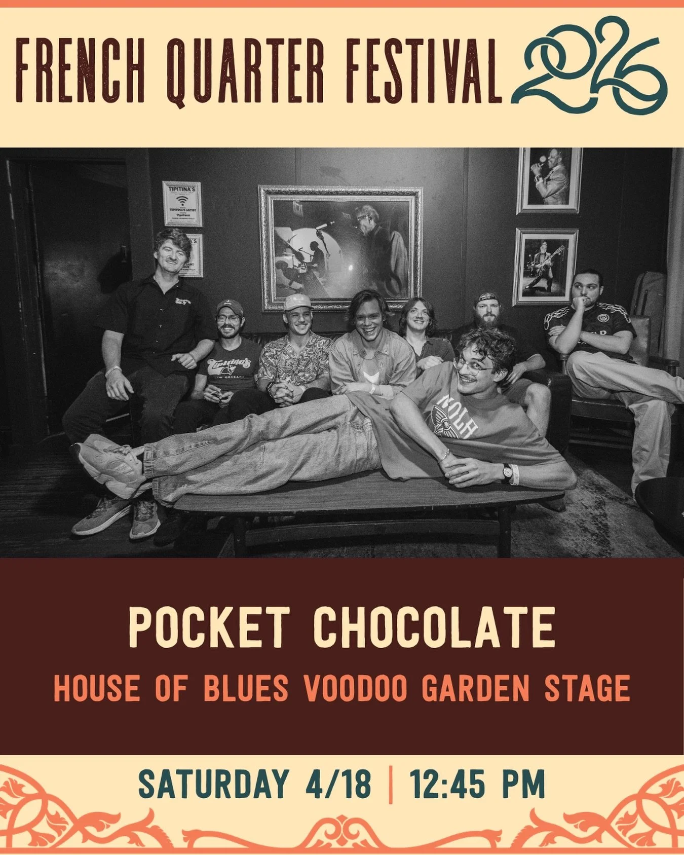 A lil reminder where you can find us this weekend for @fqfest 🍫🌝

Come get down with us @hobnola such a killing lineup of local talent you don&rsquo;t wanna miss any of it! See yall Saturday☀️
.
.
.
.
.
.
#neworleans #pocketchocolate #frenchquarter
