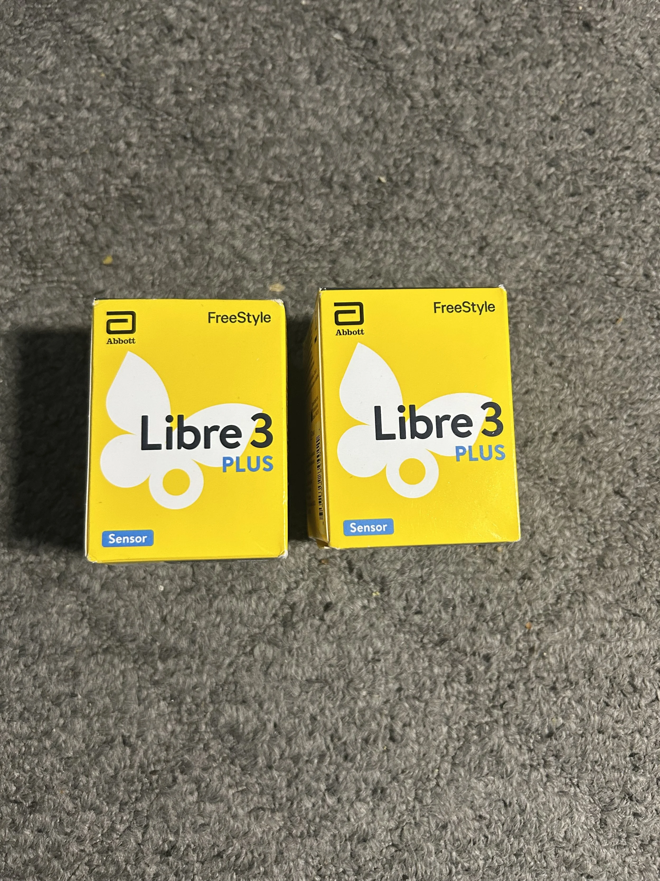 Multiple FreeStyle Libre 3 Plus sensor boxes ready to be sold