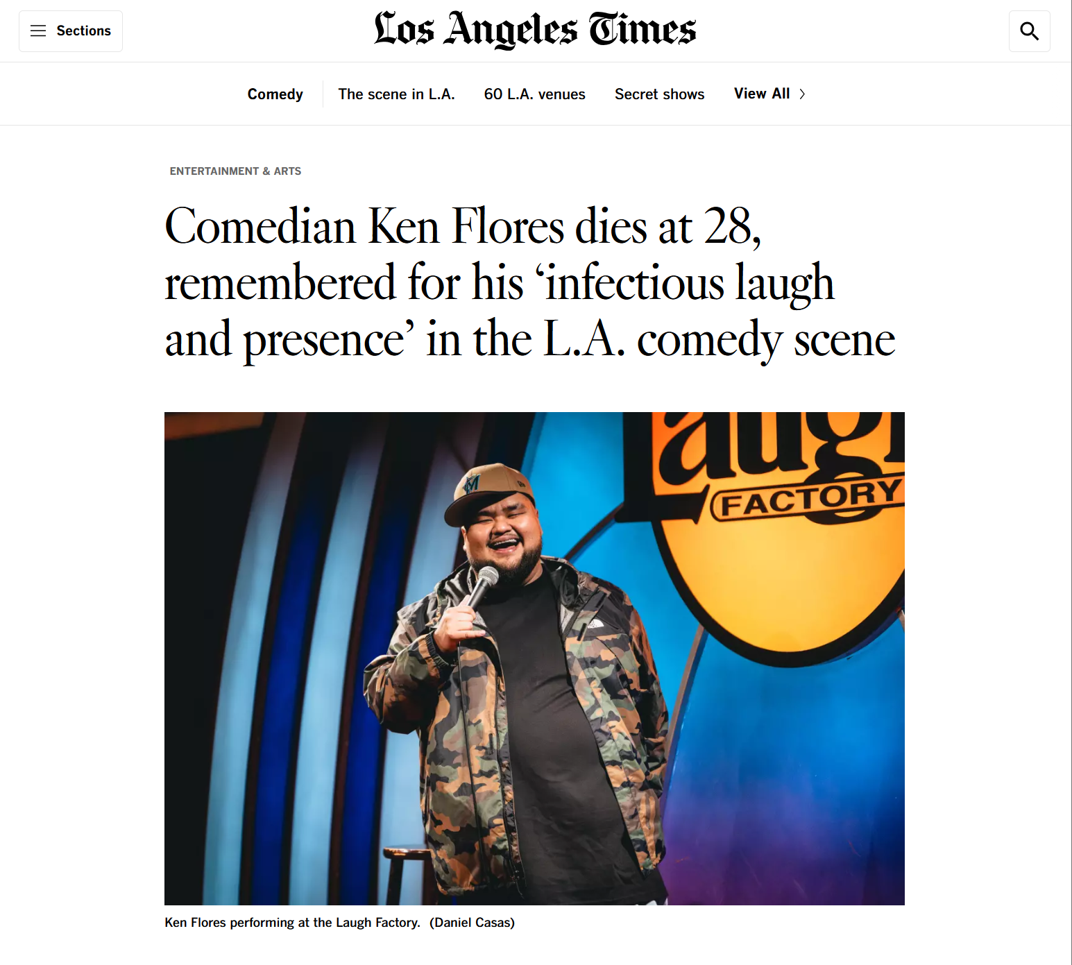 ken flores, hollywood laugh factory